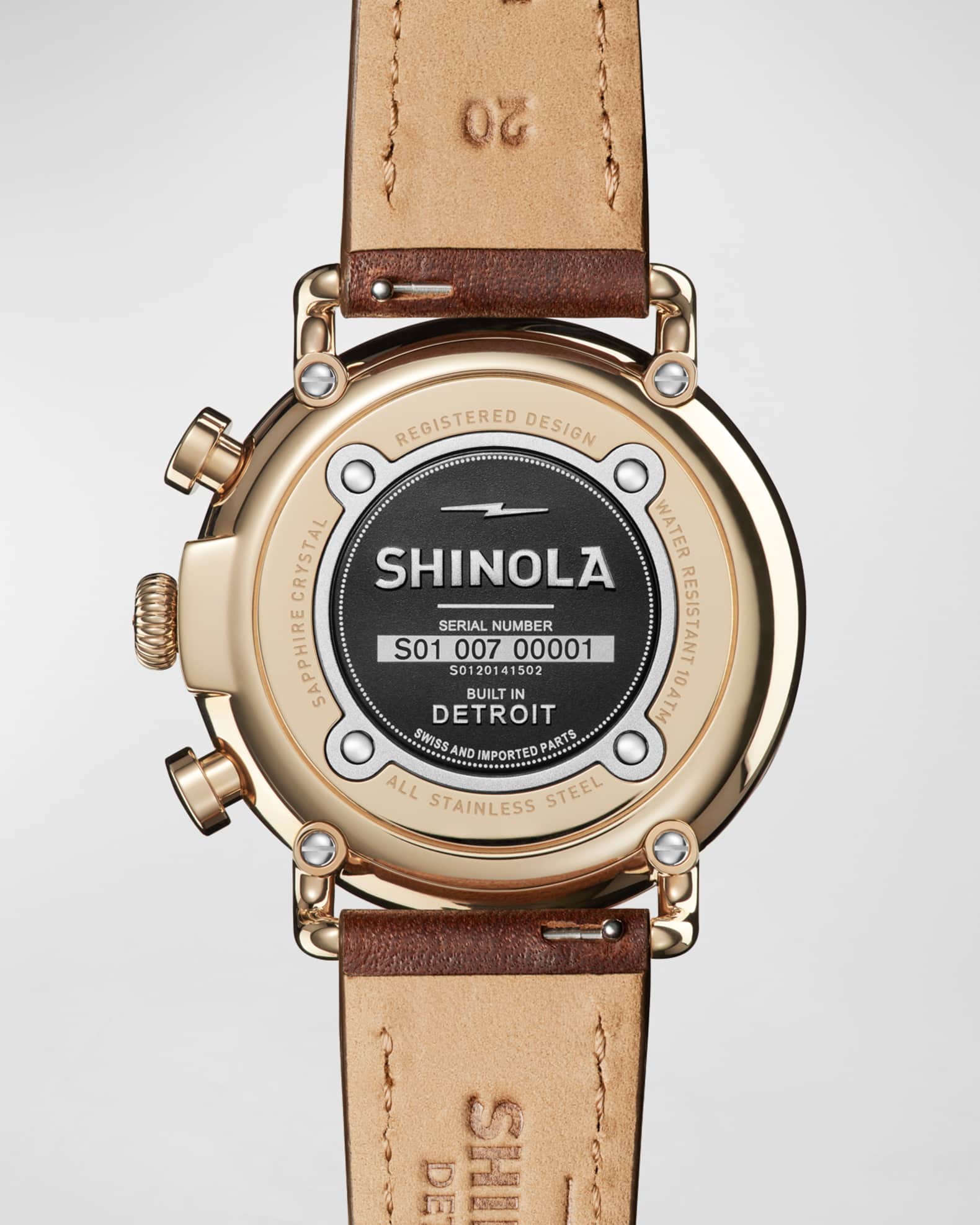 Men's 41mm Runwell Chronograph Watch, Brown/White 1