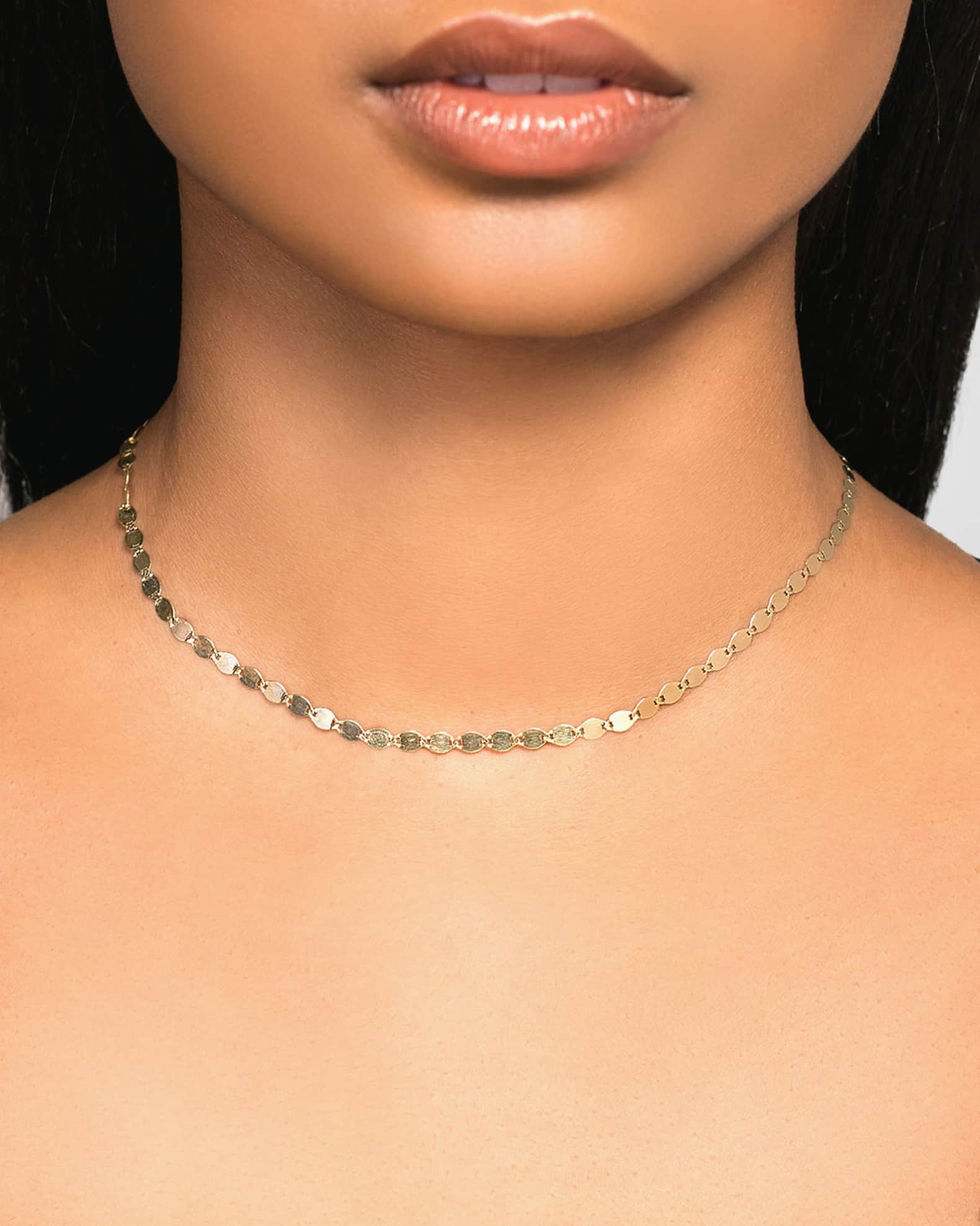 14k Large Nude Chain Choker Necklace 1