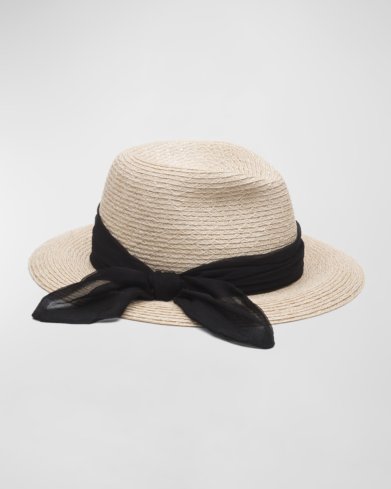 Lillian Woven Fedora Hat w/ Scarf Band 0