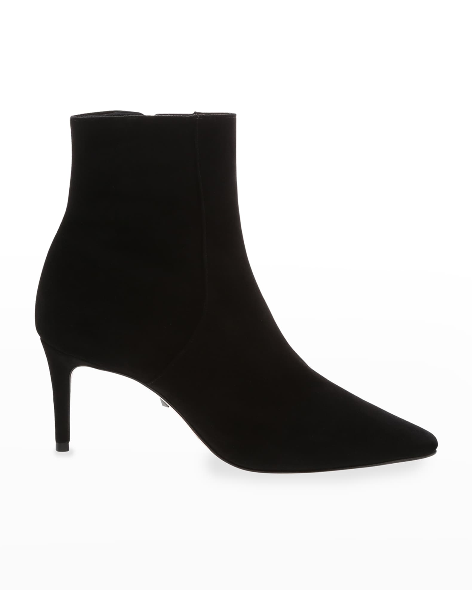 Black suede pointed toe booties clearance