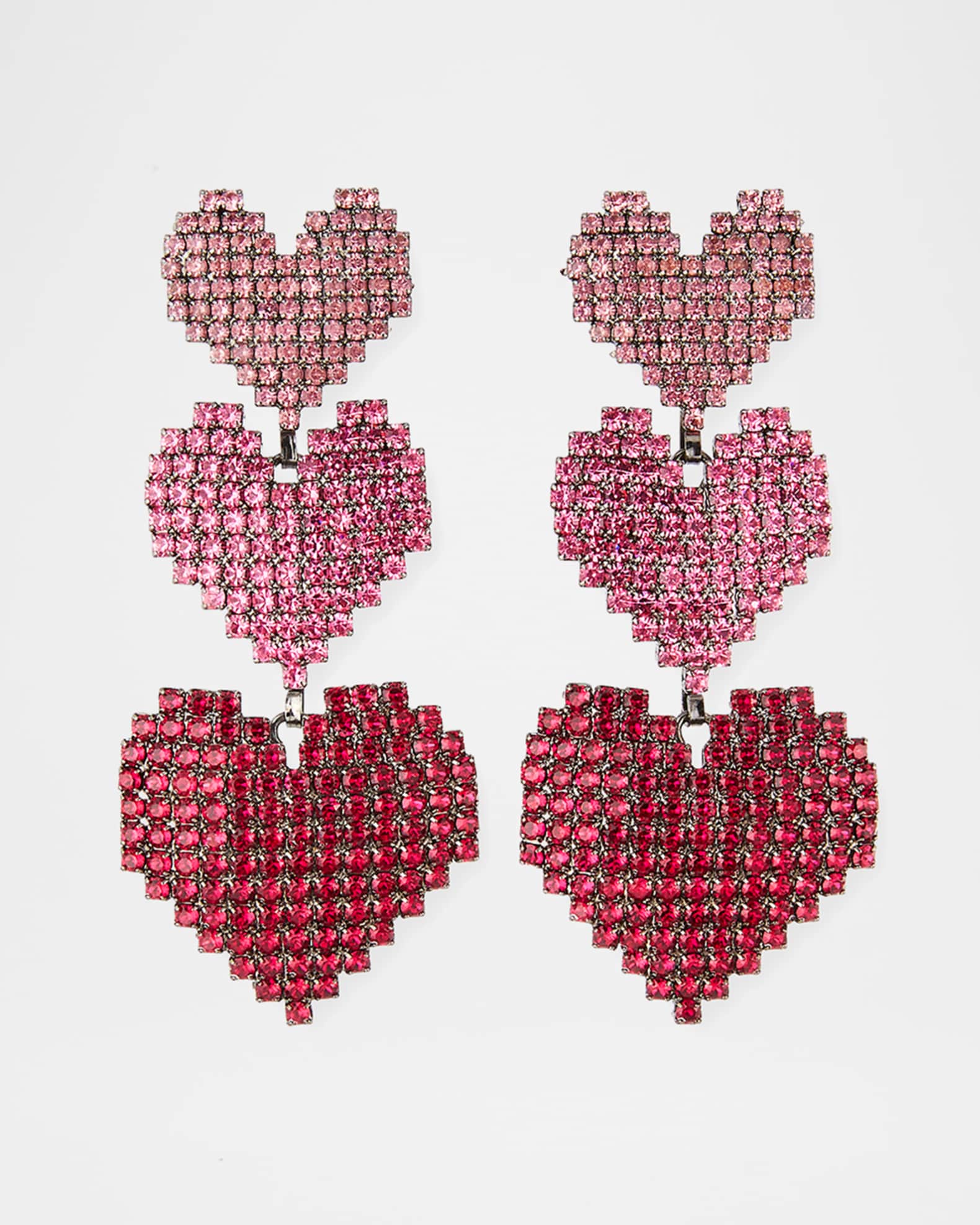 Valentina Triple-Heart Drop Earrings 0