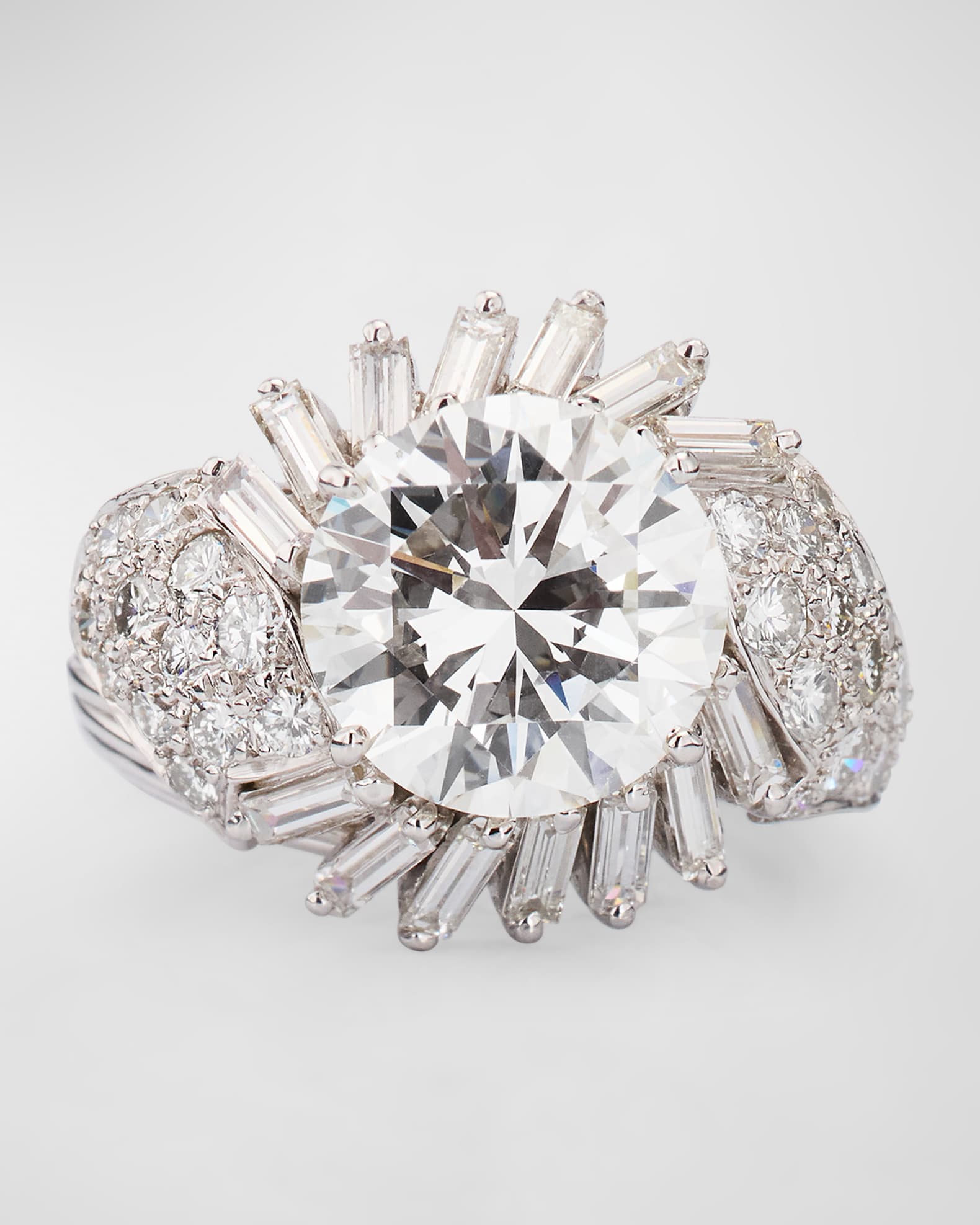 Estate Webb Platinum Diamond Twist Ring, Size 6.75 0