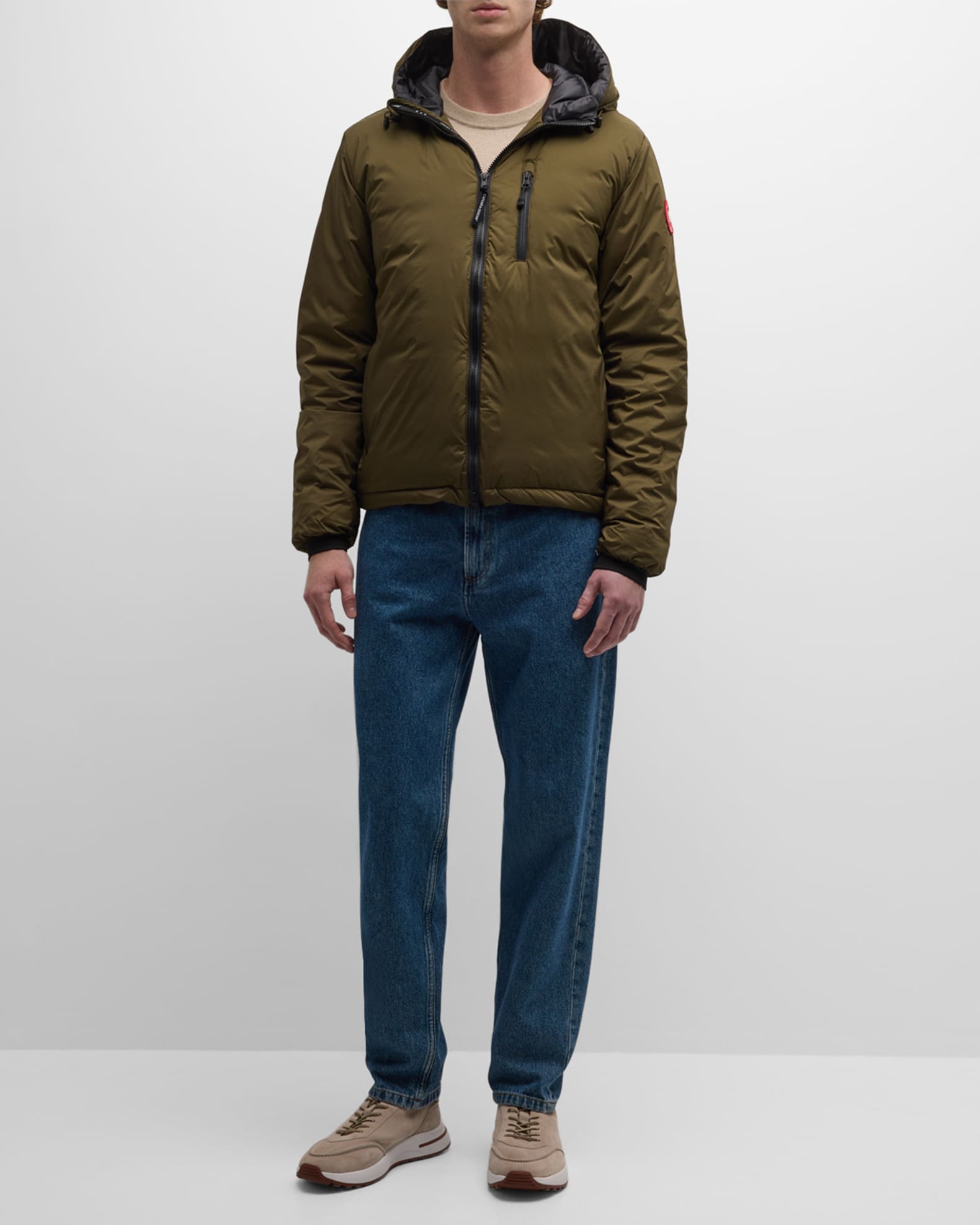 Canada goose men's lodge zip-front hoodie puffer coat hot sale