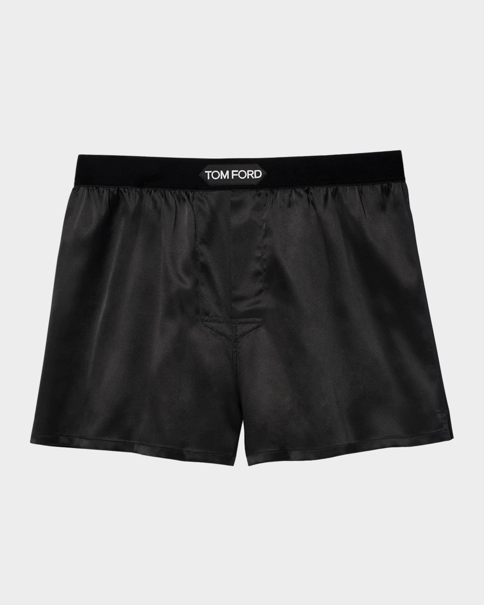 TOM FORD Men's Silk Jacquard Logo Boxers | Neiman Marcus