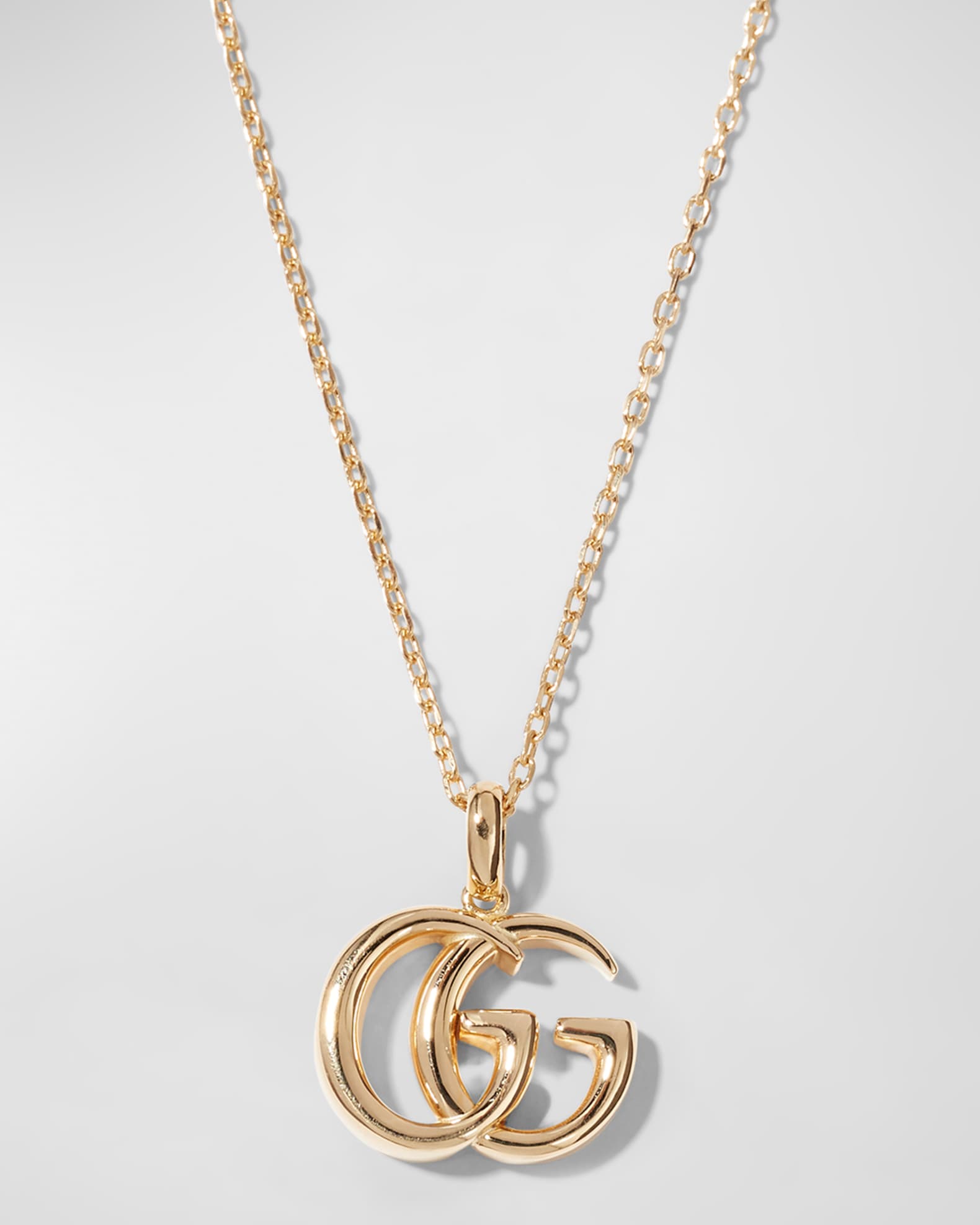 Gucci Double G Pendant Crystal Earrings - Gold