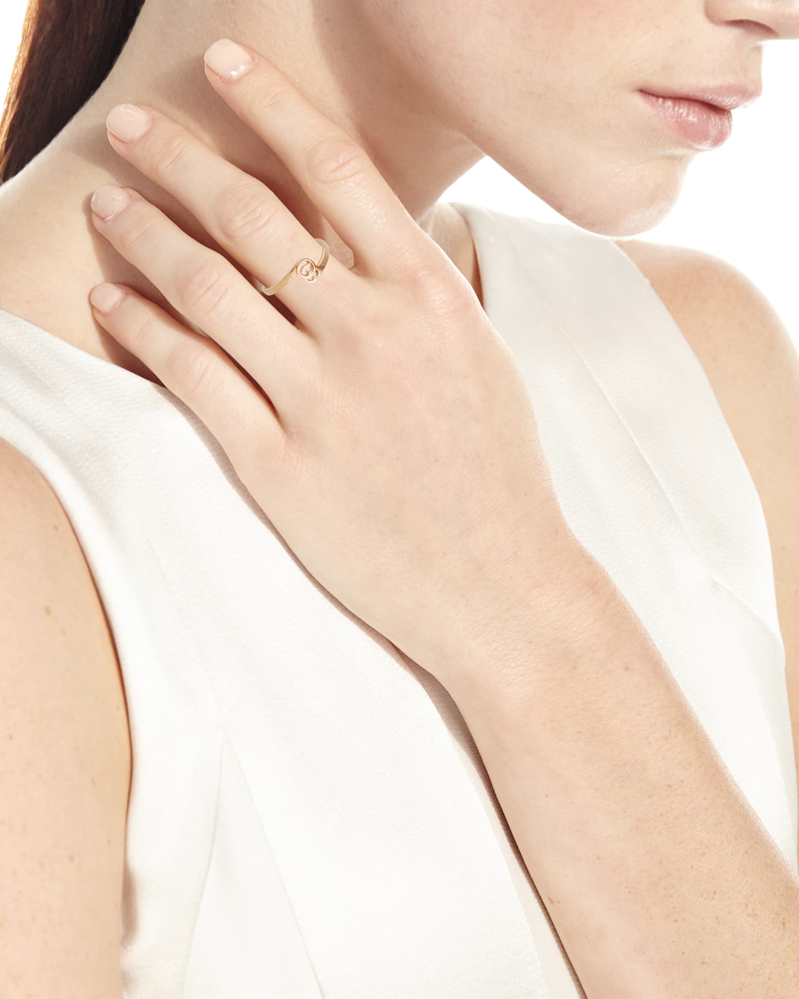 Gucci Running G Stacking Ring in 18K Rose Gold Size 6.75 Neiman Marcus