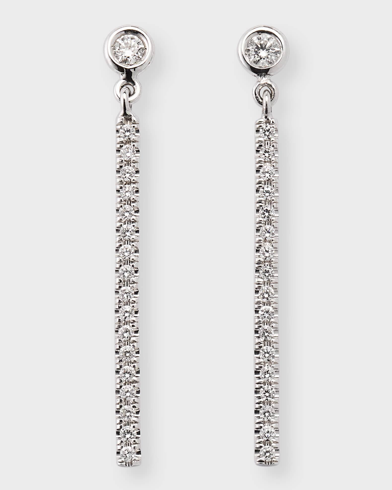 Roberto Coin 18k White Gold Diamond Bar Earrings