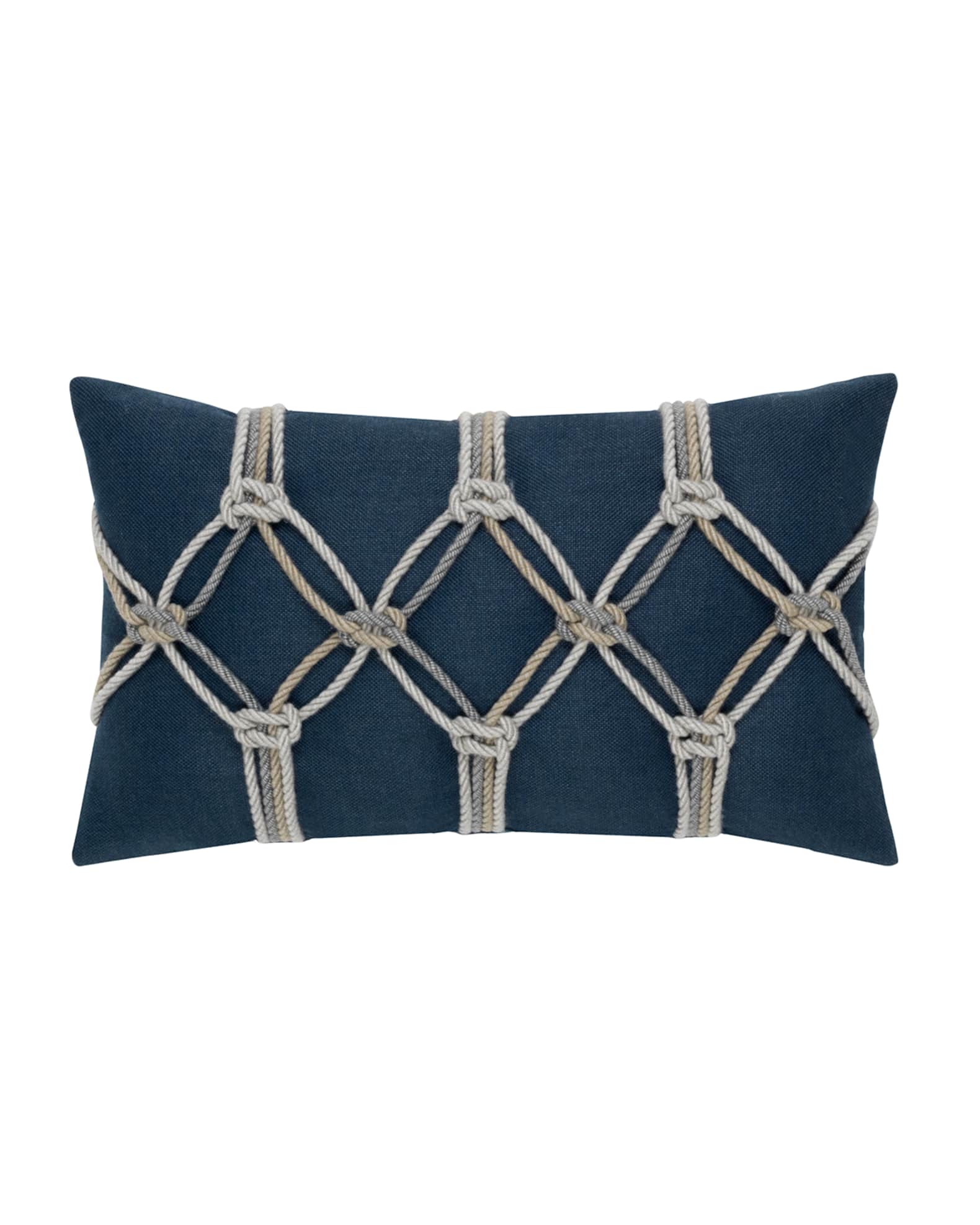 Elaine Smith Rope Lumbar Sunbrella Pillow, Indigo Neiman Marcus