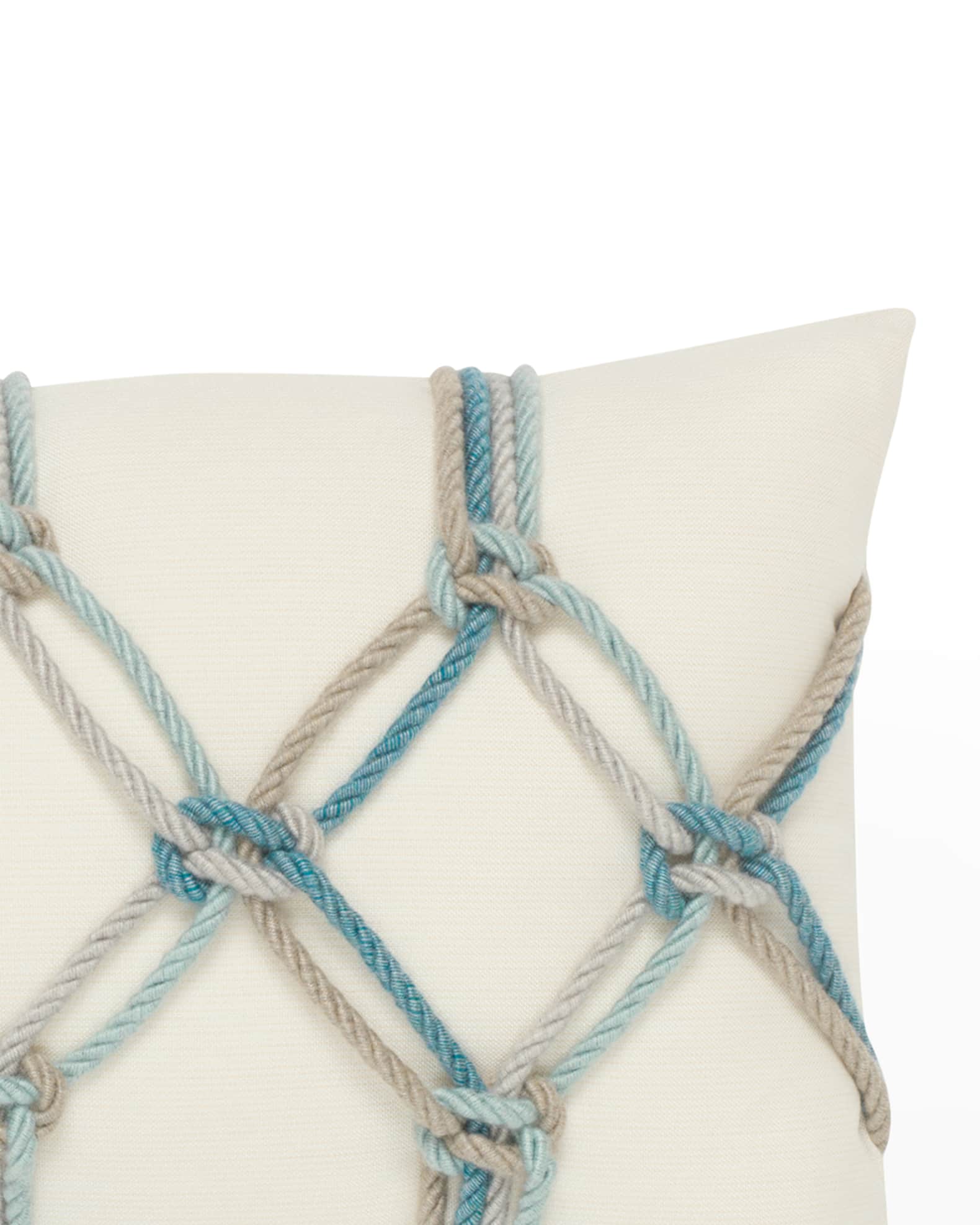 Elaine Smith Rope Lumbar Sunbrella Pillow, Turquoise Neiman Marcus