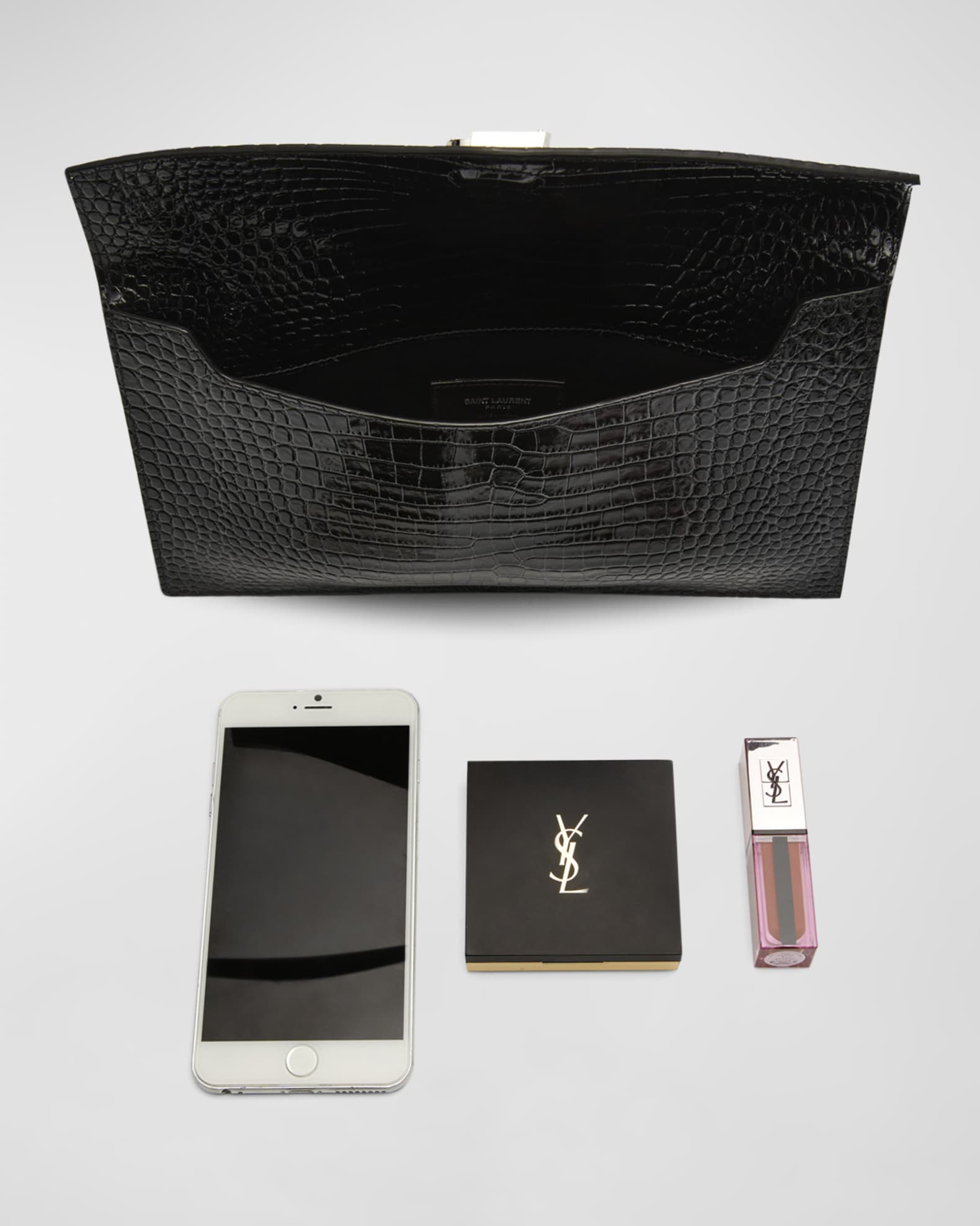Ysl croc uptown pouch 2025