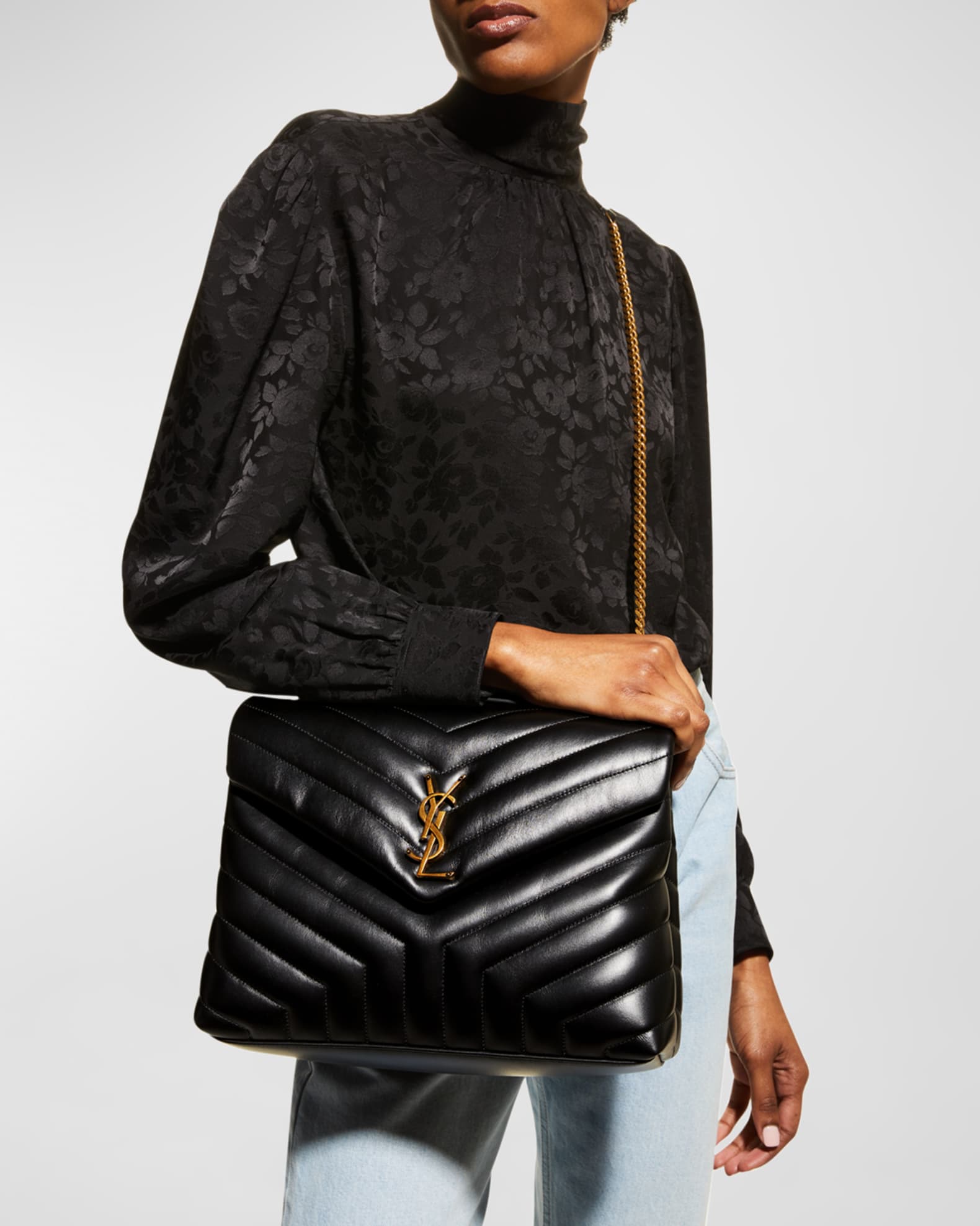 Loulou Medium YSL Shoulder Bag in Quilted Leather