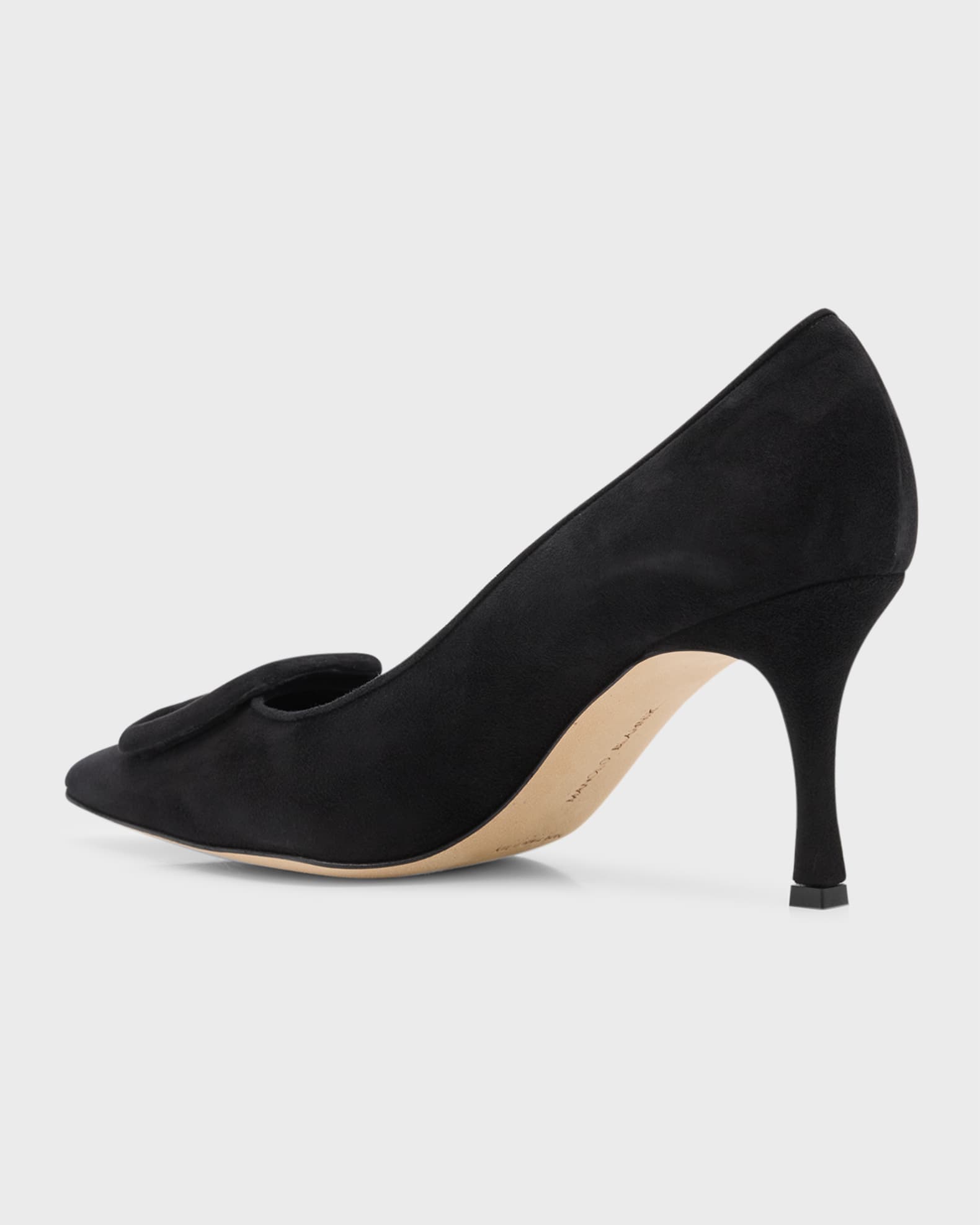 Maysale Suede Pointed-Toe Buckle Pumps