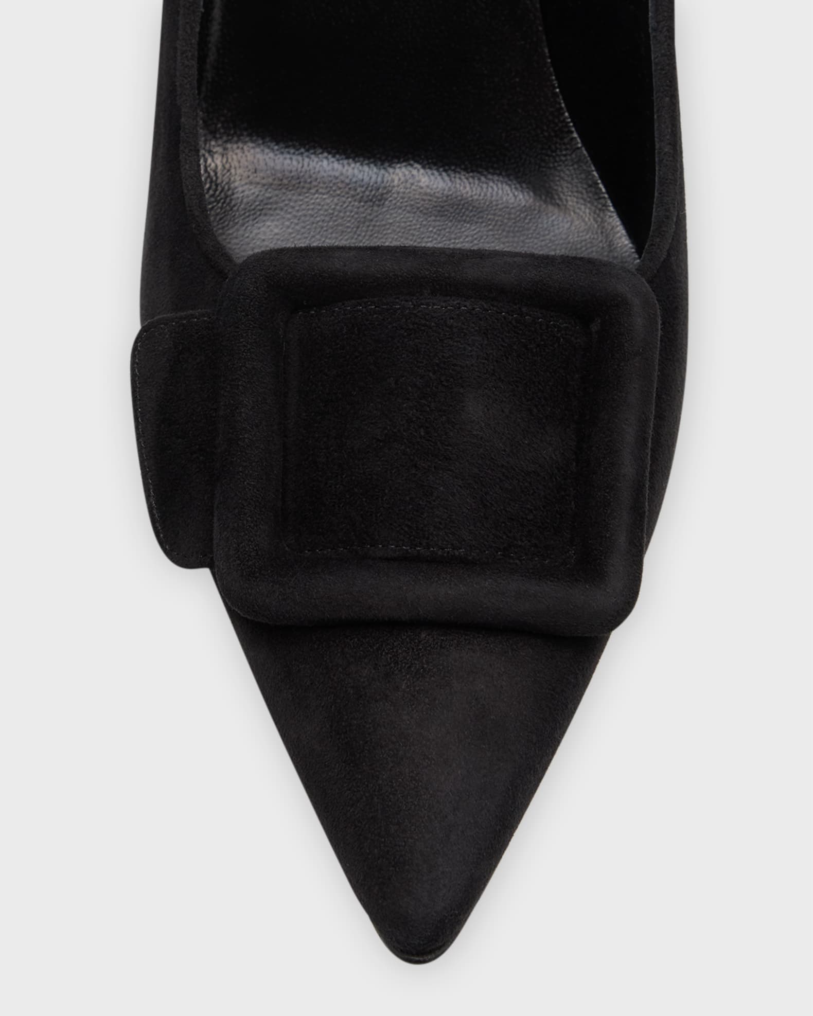Maysale Suede Pointed-Toe Buckle Pumps