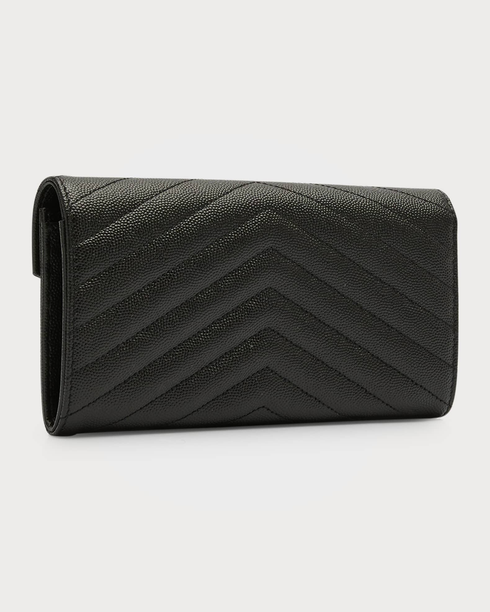 SAINT LAURENT Cassandre Zipper Wallet in Black - More Than You Can Imagine