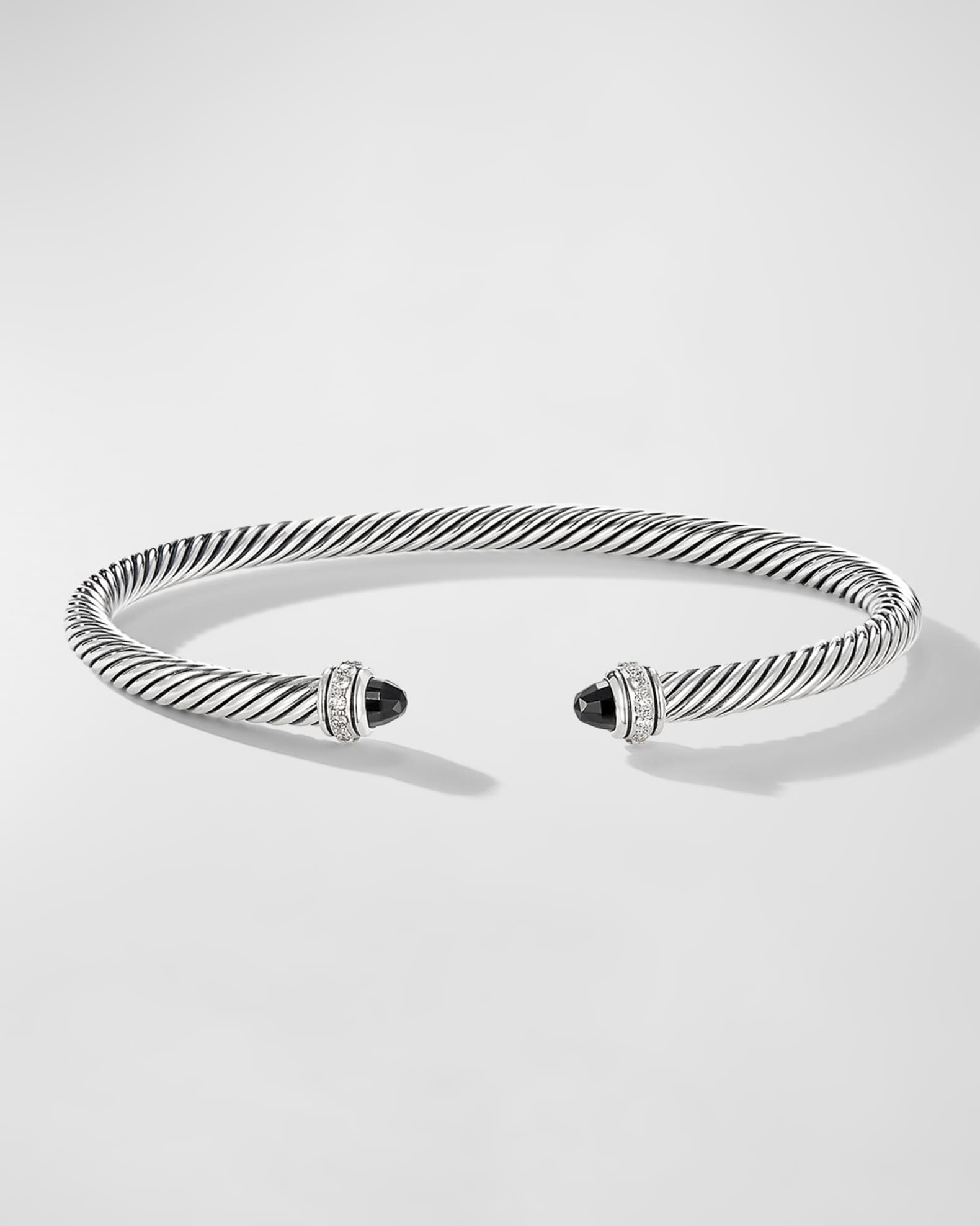David Yurman Cable Bracelet with Gemstone and Diamonds in Silver, 4mm ...