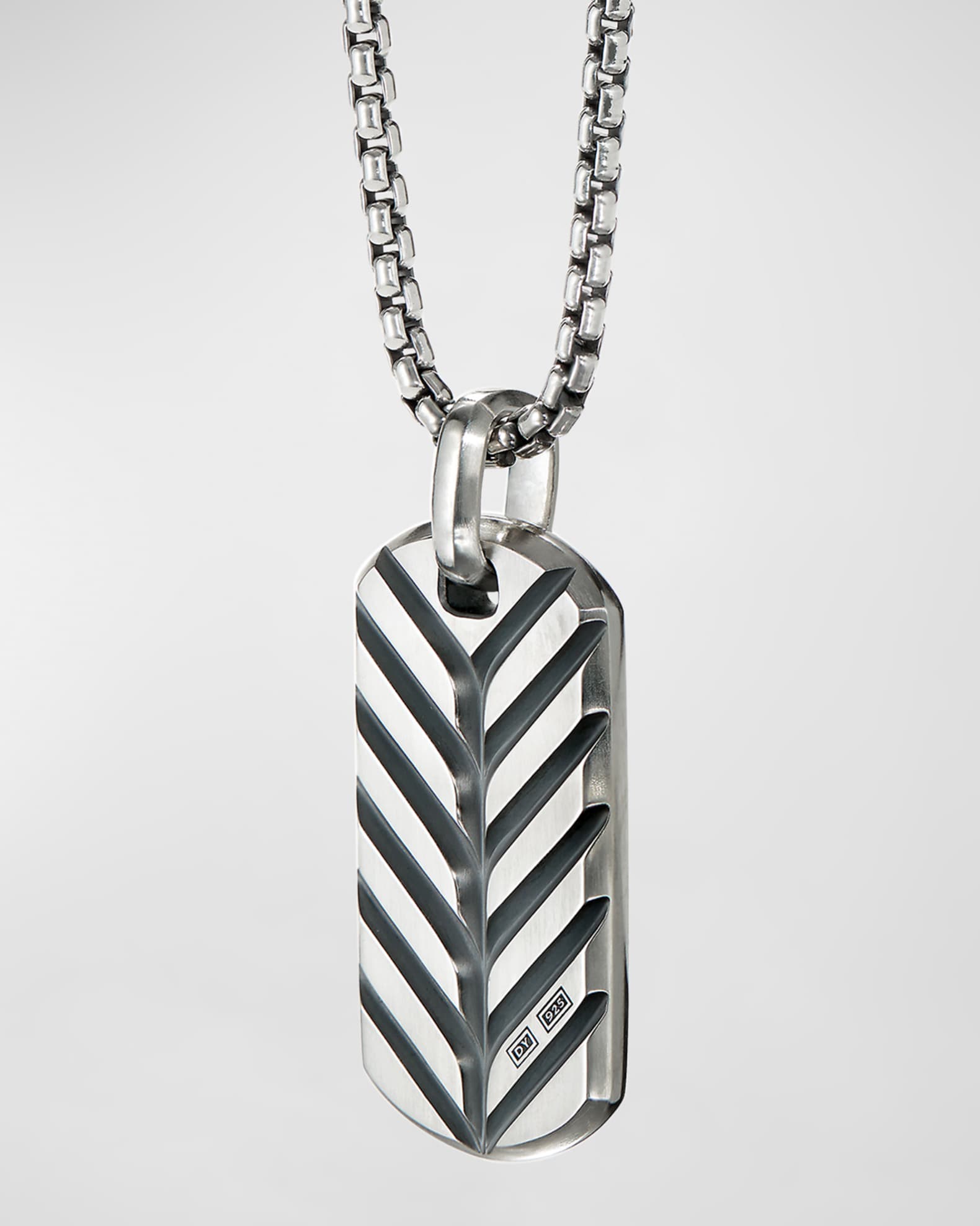Men's Streamline Tag Pendant in Silver, 35mm 1