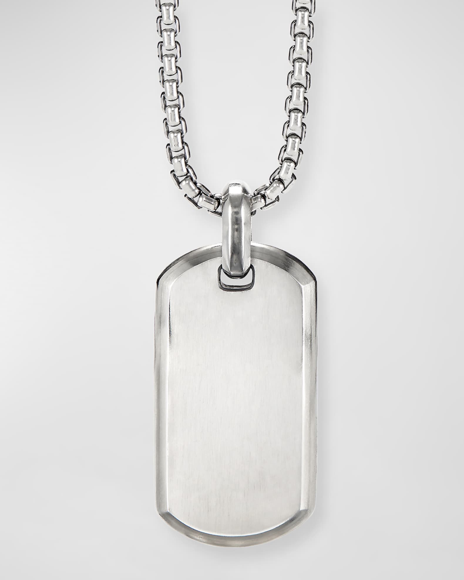David Yurman Men s Streamline Tag Pendant in Silver 35mm Neiman Marcus
