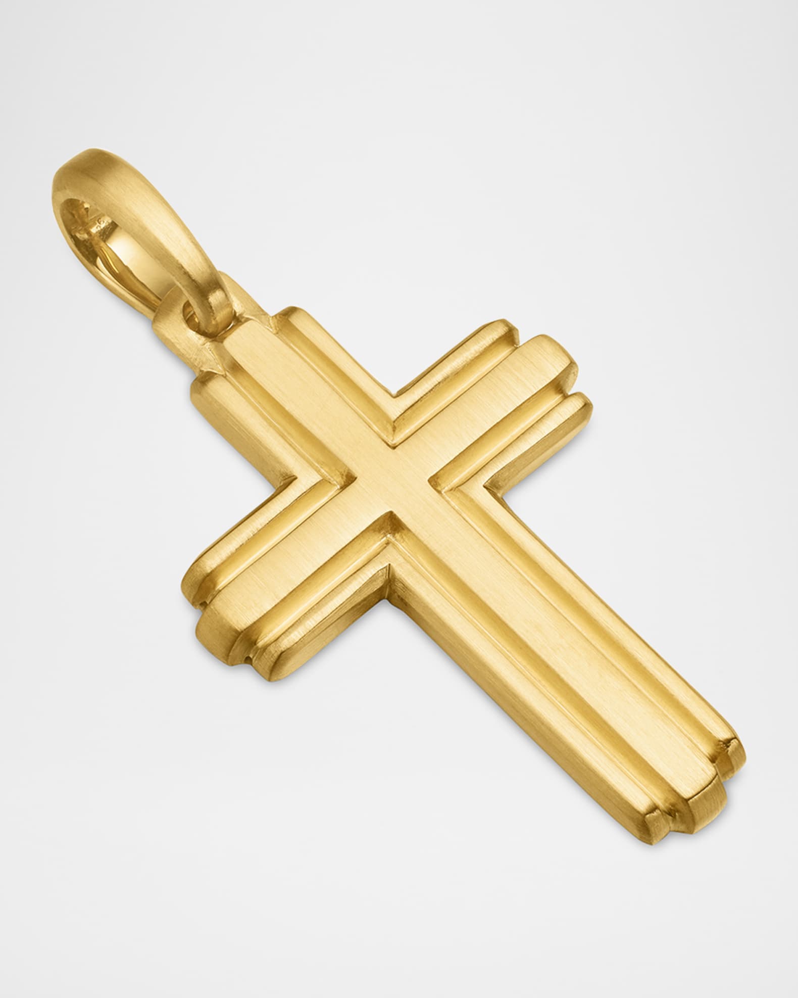 David Yurman Men's Deco Cross Pendant in 18K Gold, 34mm | Neiman