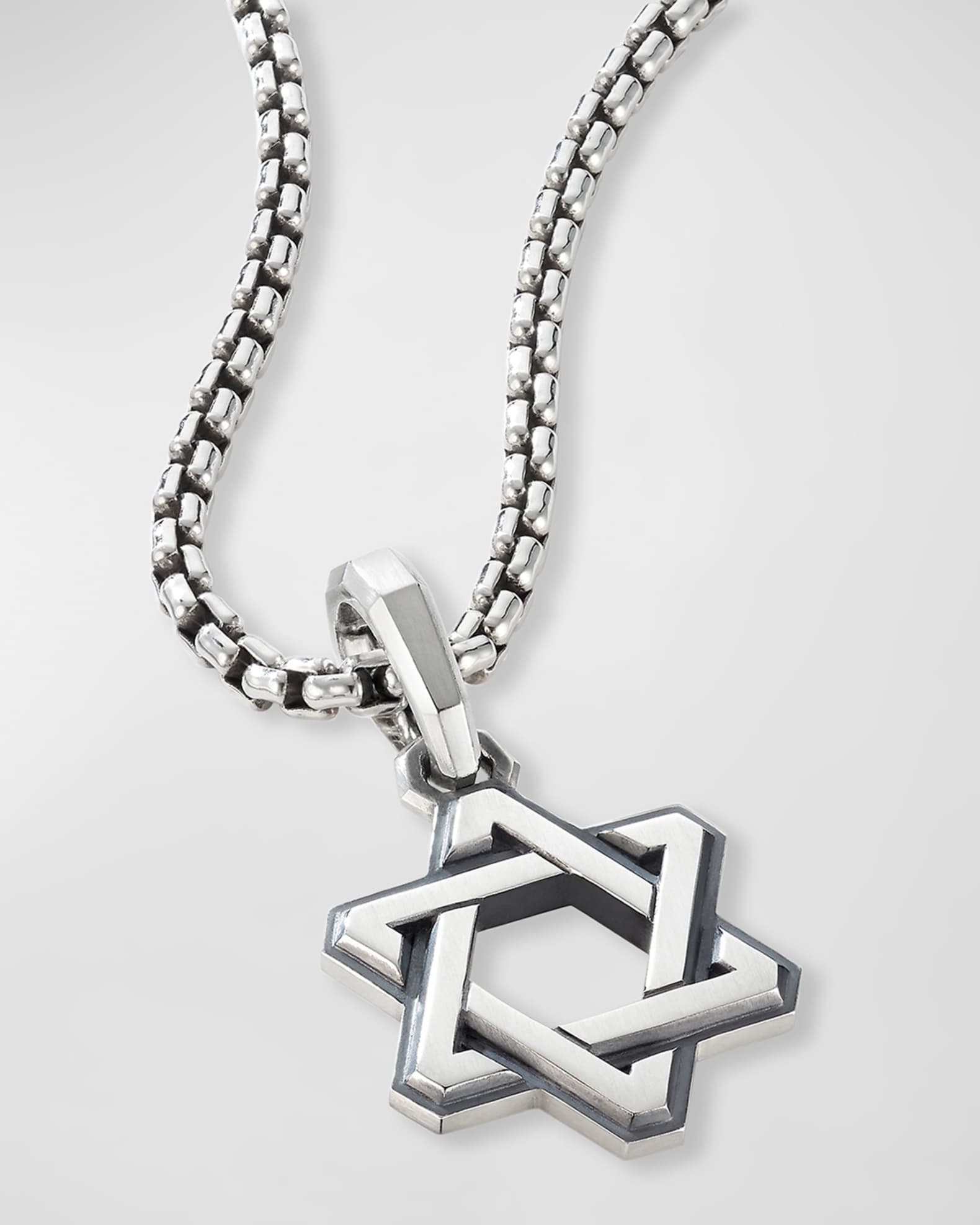 David Yurman Men s Deco Star of David Pendant with Diamonds in Silver 24mm Neiman Marcus