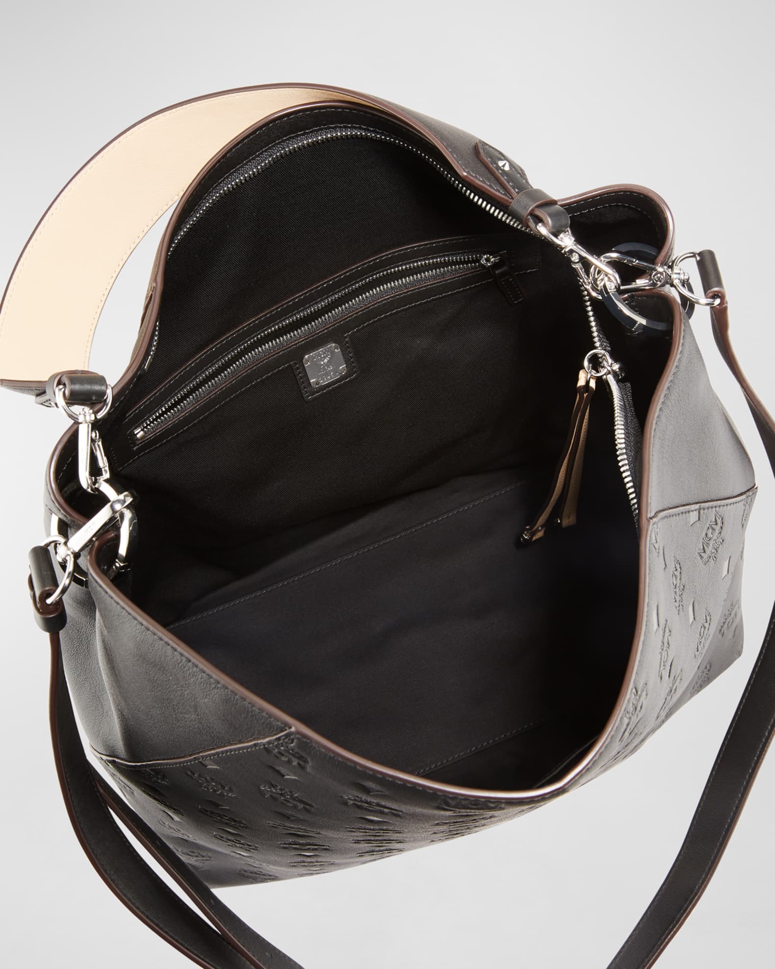 Klara hobo in monogrammed leather medium top