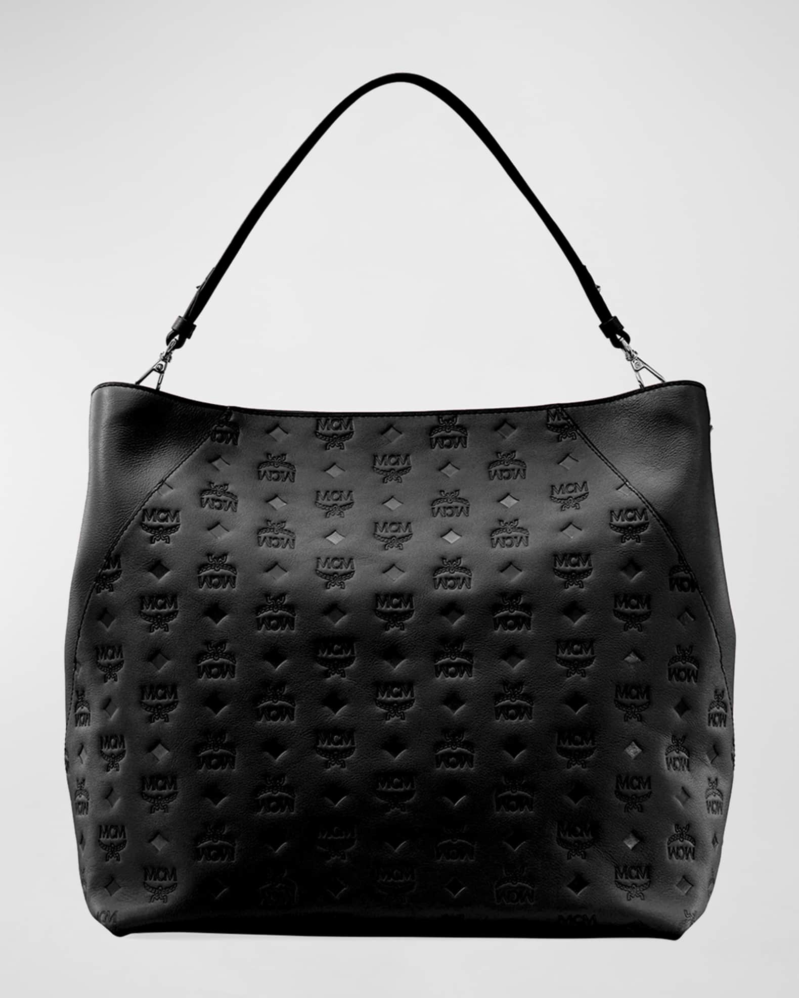 Klara Large Monogrammed Leather Hobo Bag