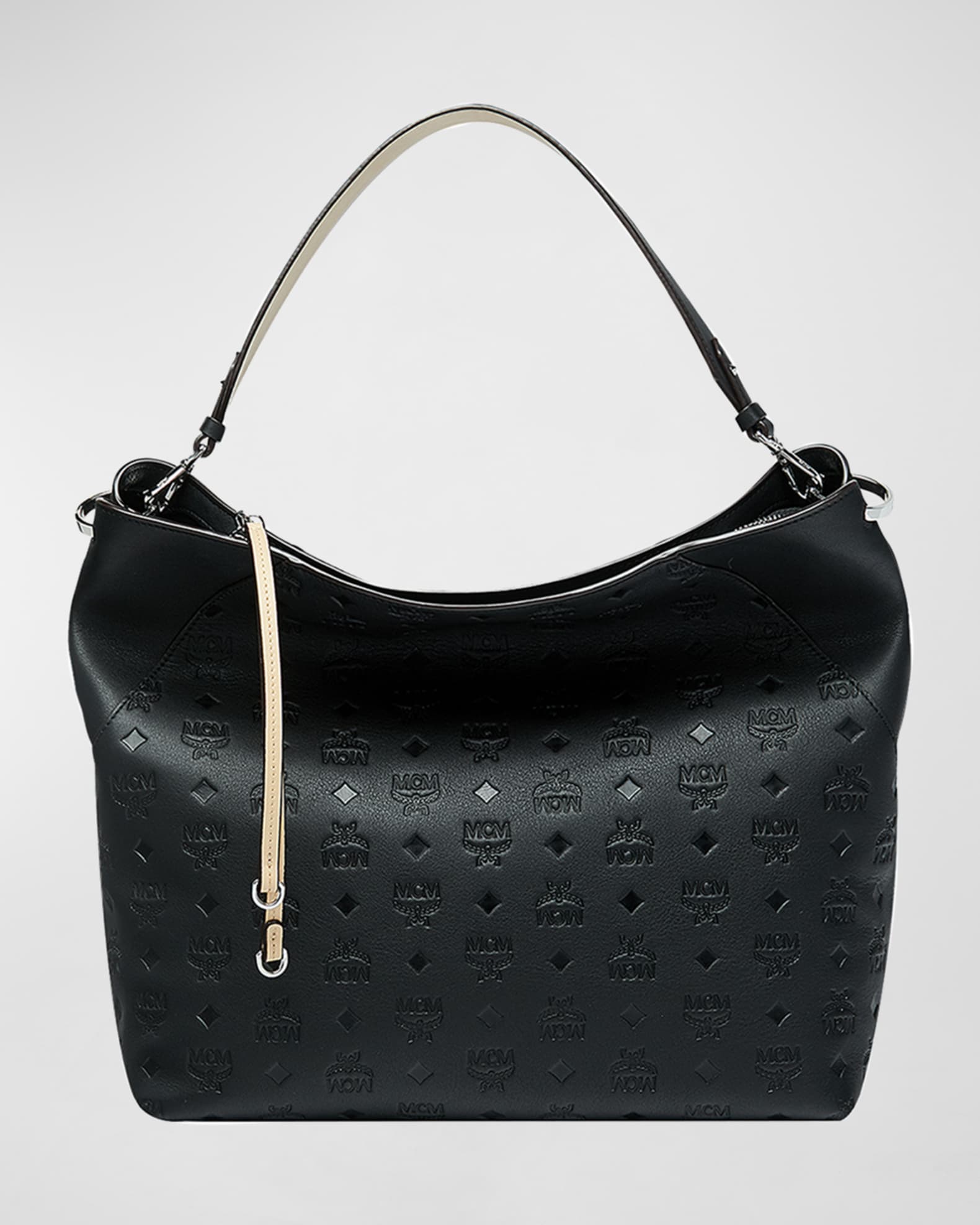 Mcm klara monogram medium leather hobo hot sale