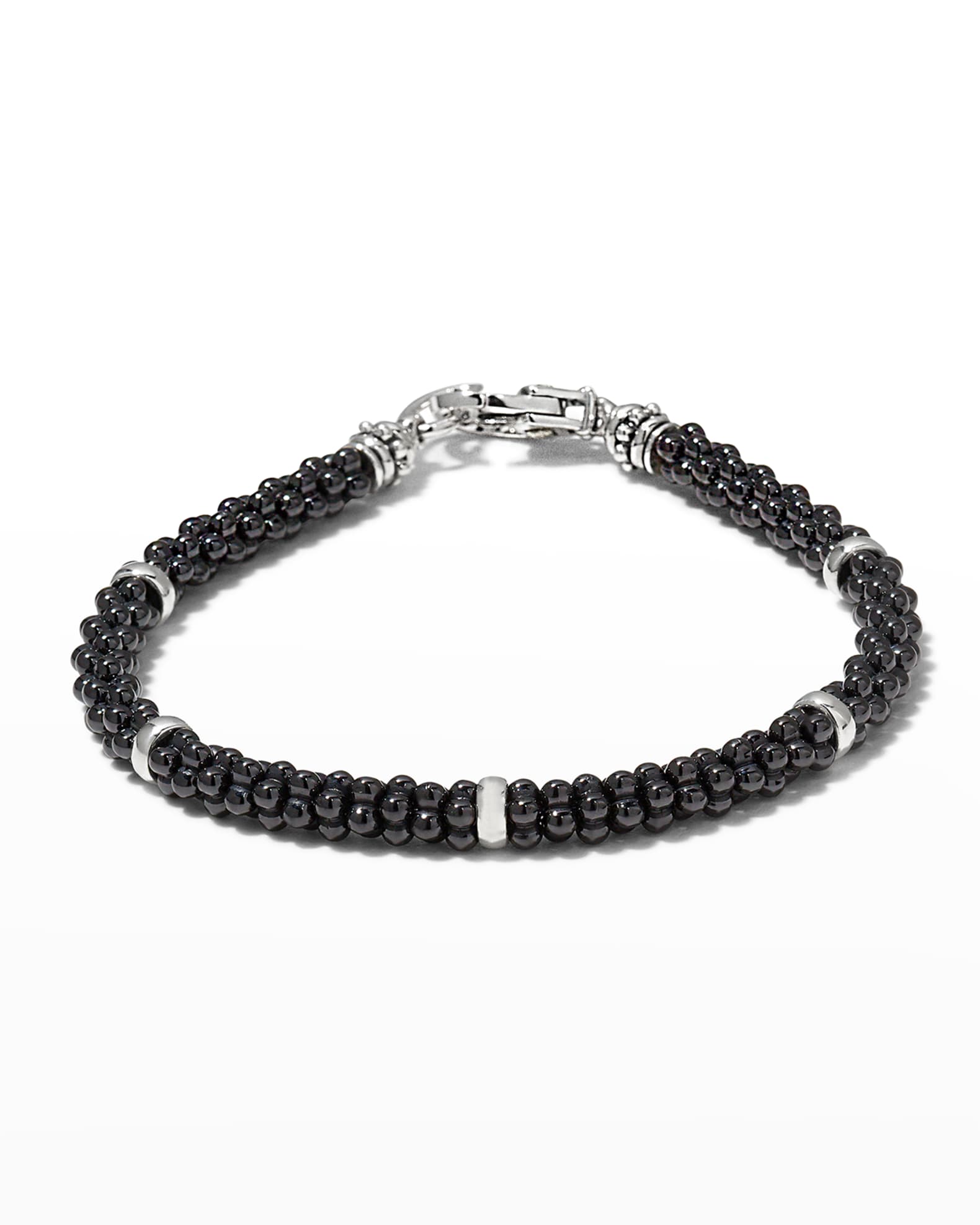 LAGOS Ceramic Black Caviar Beaded Bracelet Neiman Marcus