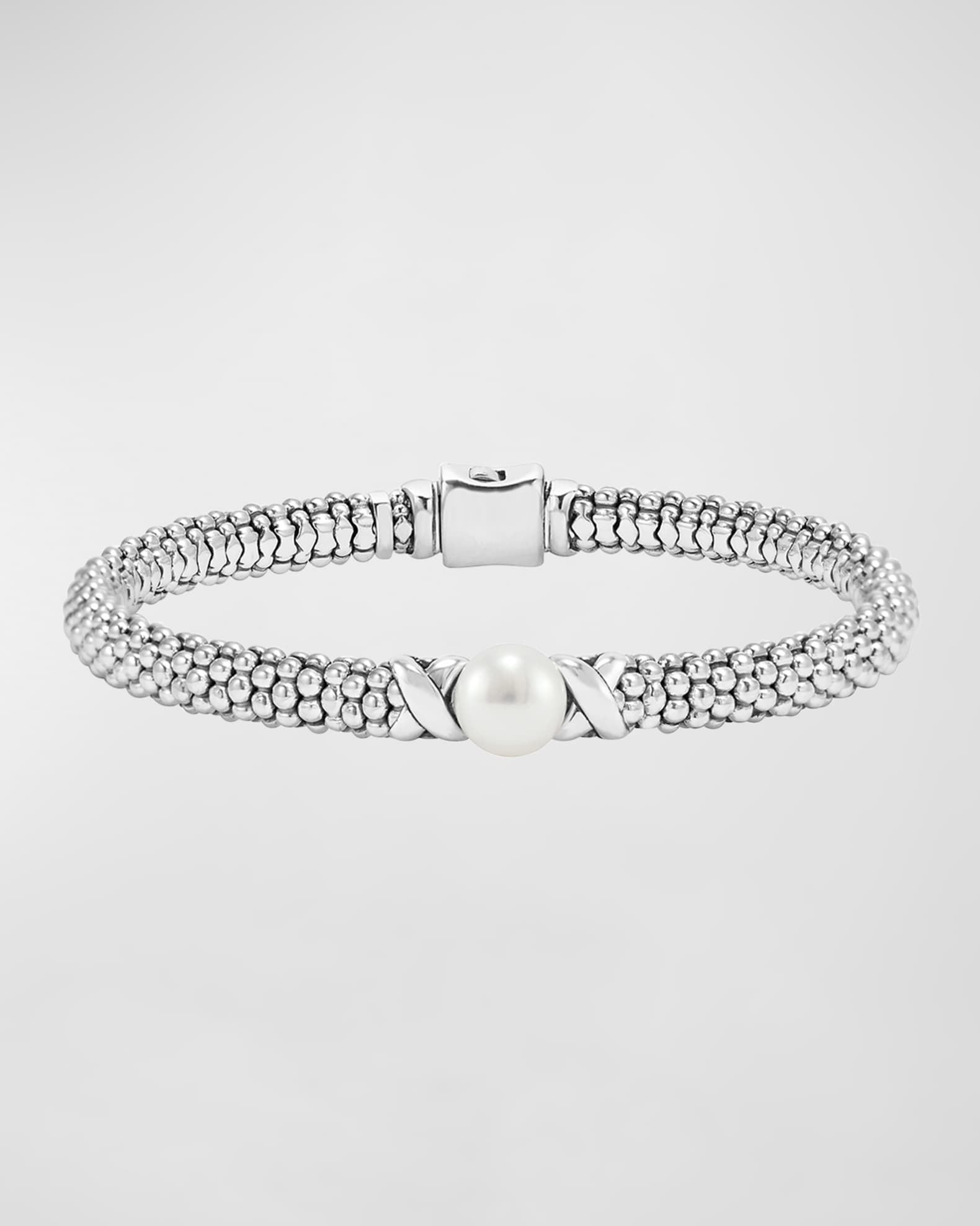 LAGOS Luna 8mm Pearl & 6mm Caviar Rope Bracelet | Neiman Marcus