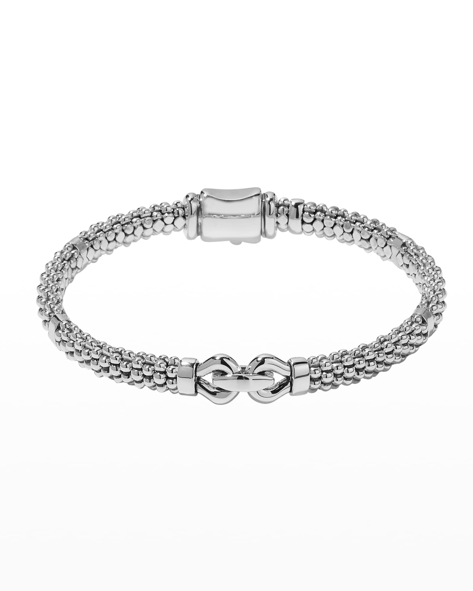 LAGOS Silver Derby Bracelet 6mm Neiman Marcus