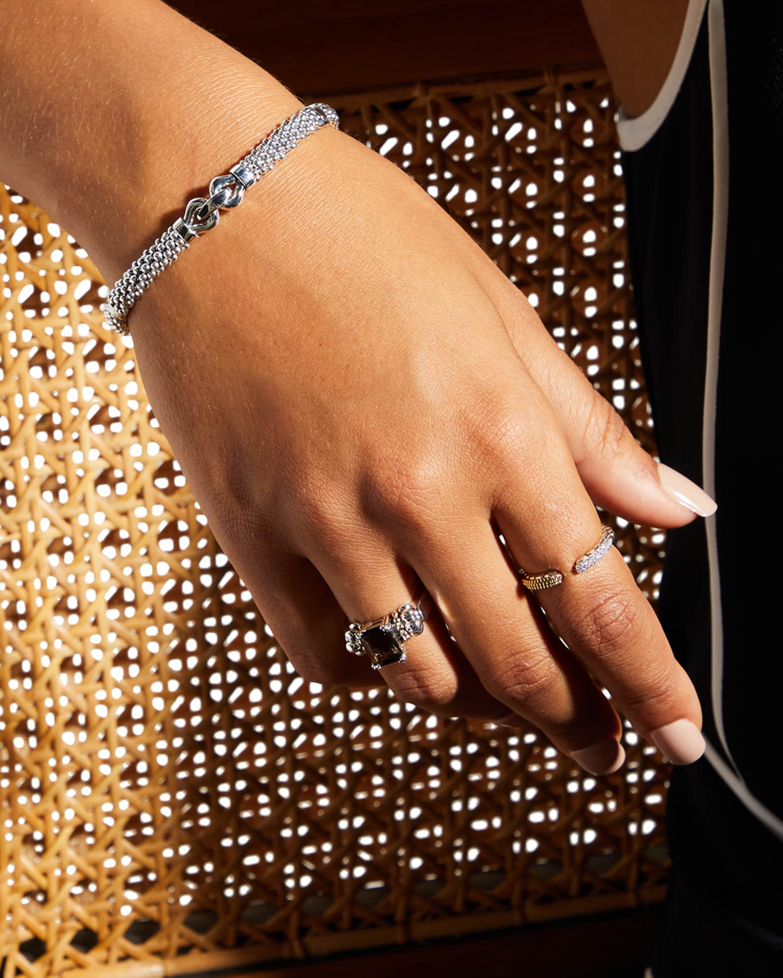 LAGOS Silver Derby Bracelet 6mm Neiman Marcus