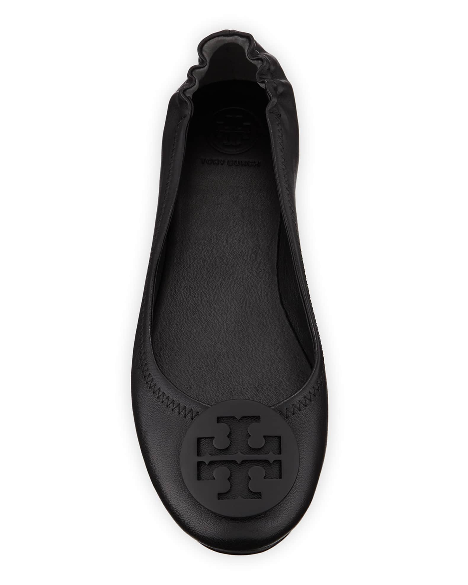 Tory Burch Minnie Travel Leather Ballet Flats | Neiman Marcus
