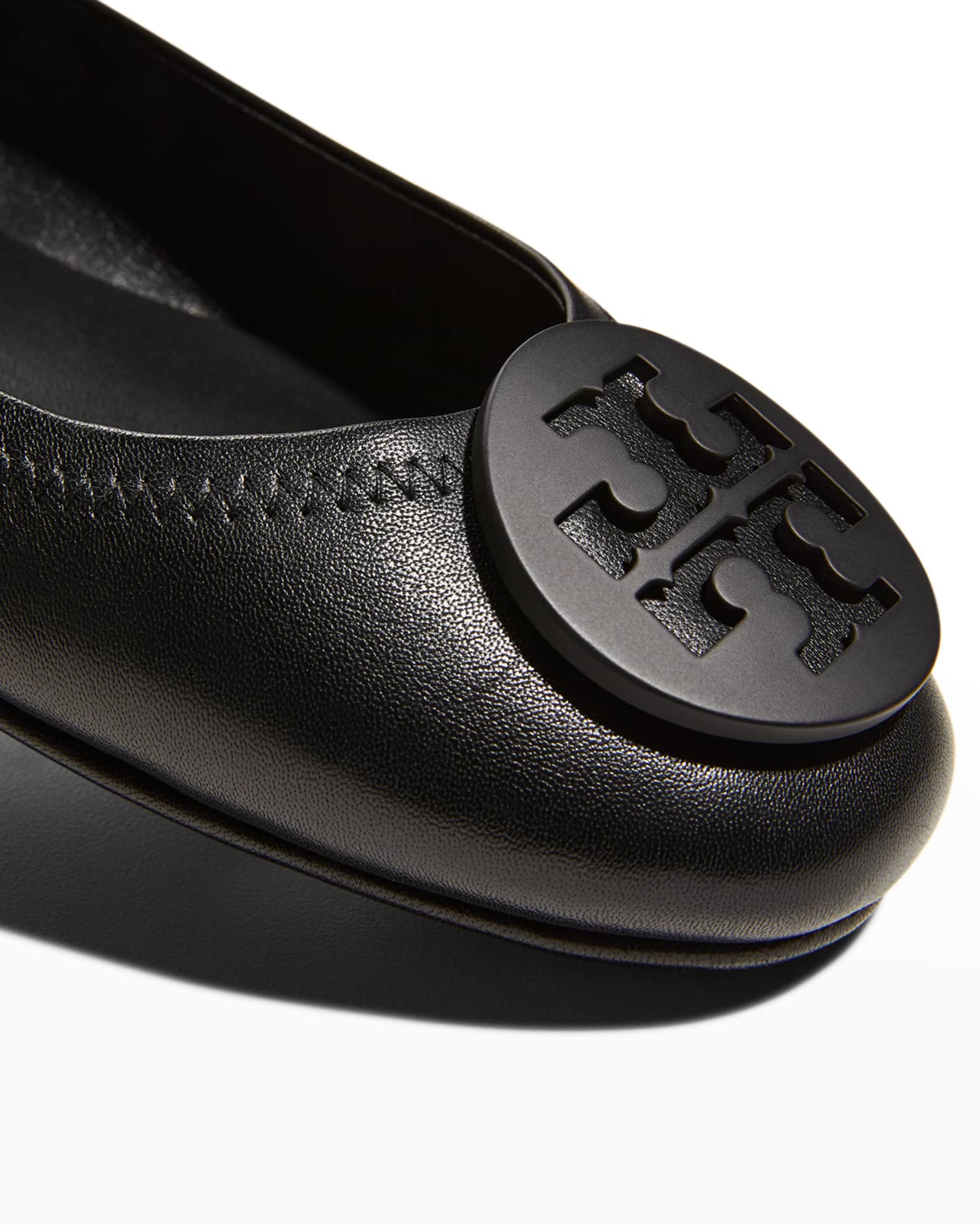 Tory Burch Minnie Travel Leather Ballet Flats | Neiman Marcus