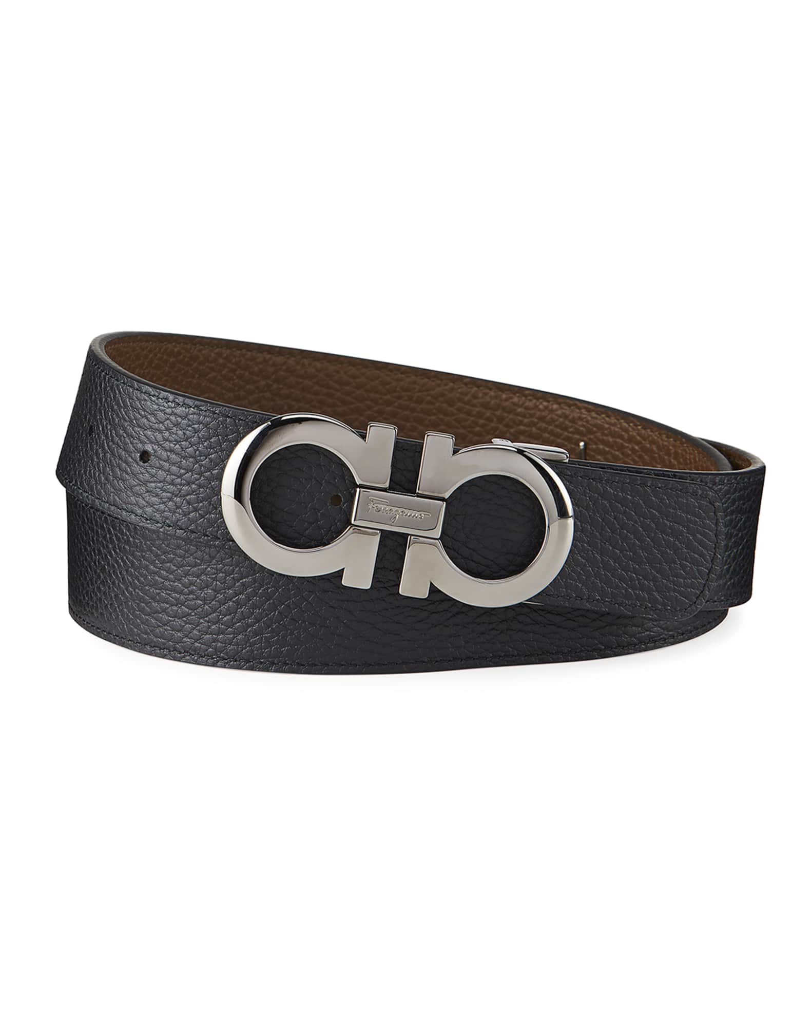 Ferragamo Leather Reversible Belt in Black for Men Mens Accessories Belts 