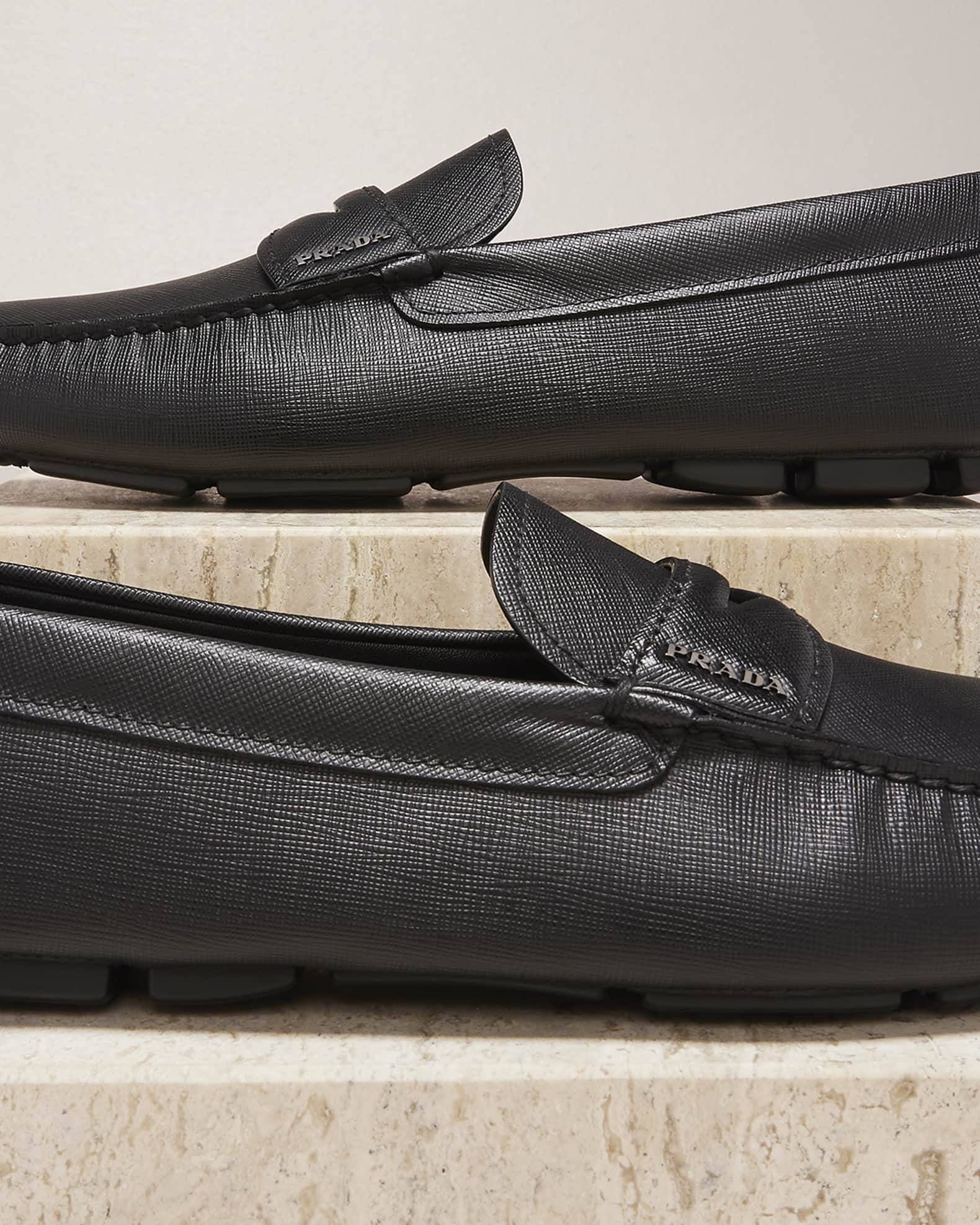 Men s Saffiano Leather Penny Drivers