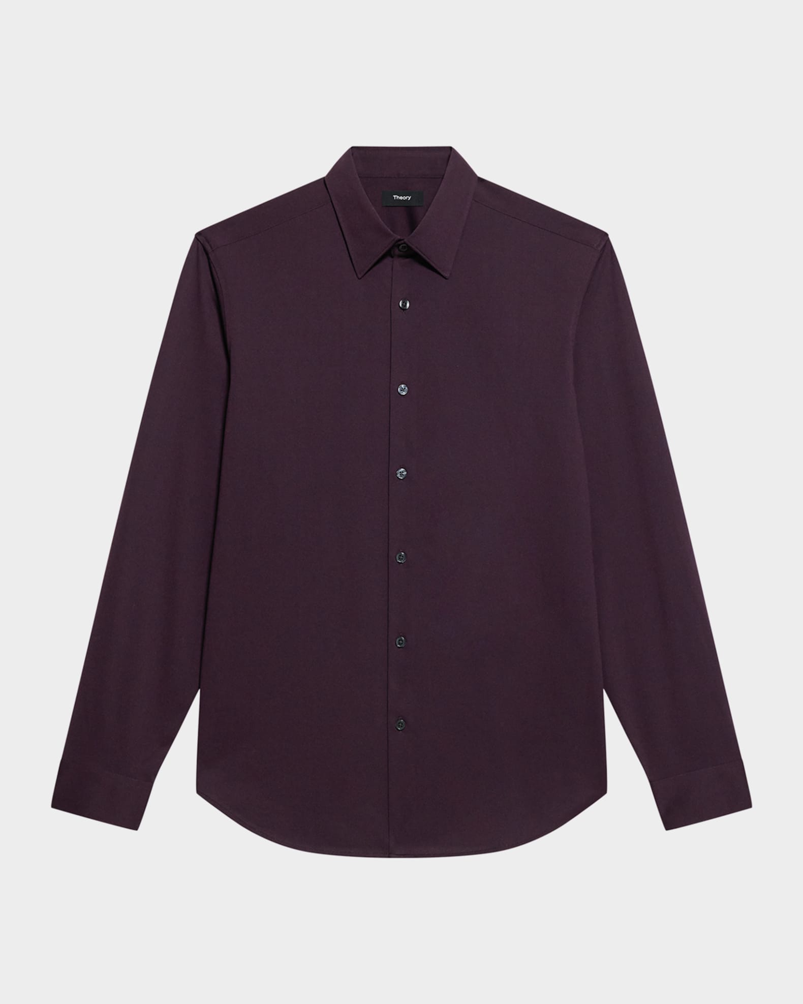 Theory Men's Sylvain Structure Knit Shirt - Deep Eggplant - Size XL