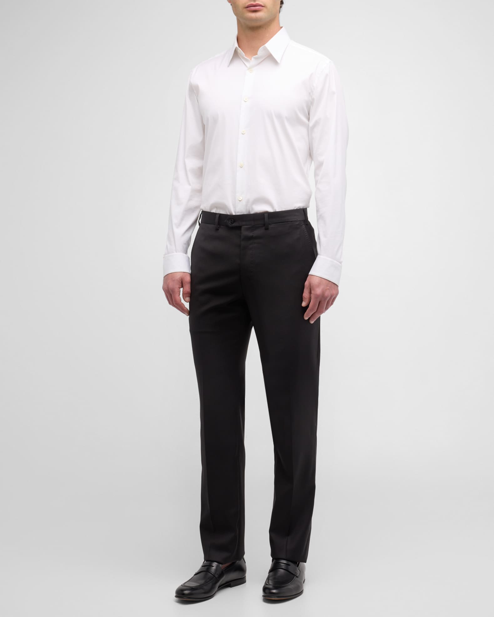 Men's Solid Wool Trousers 1