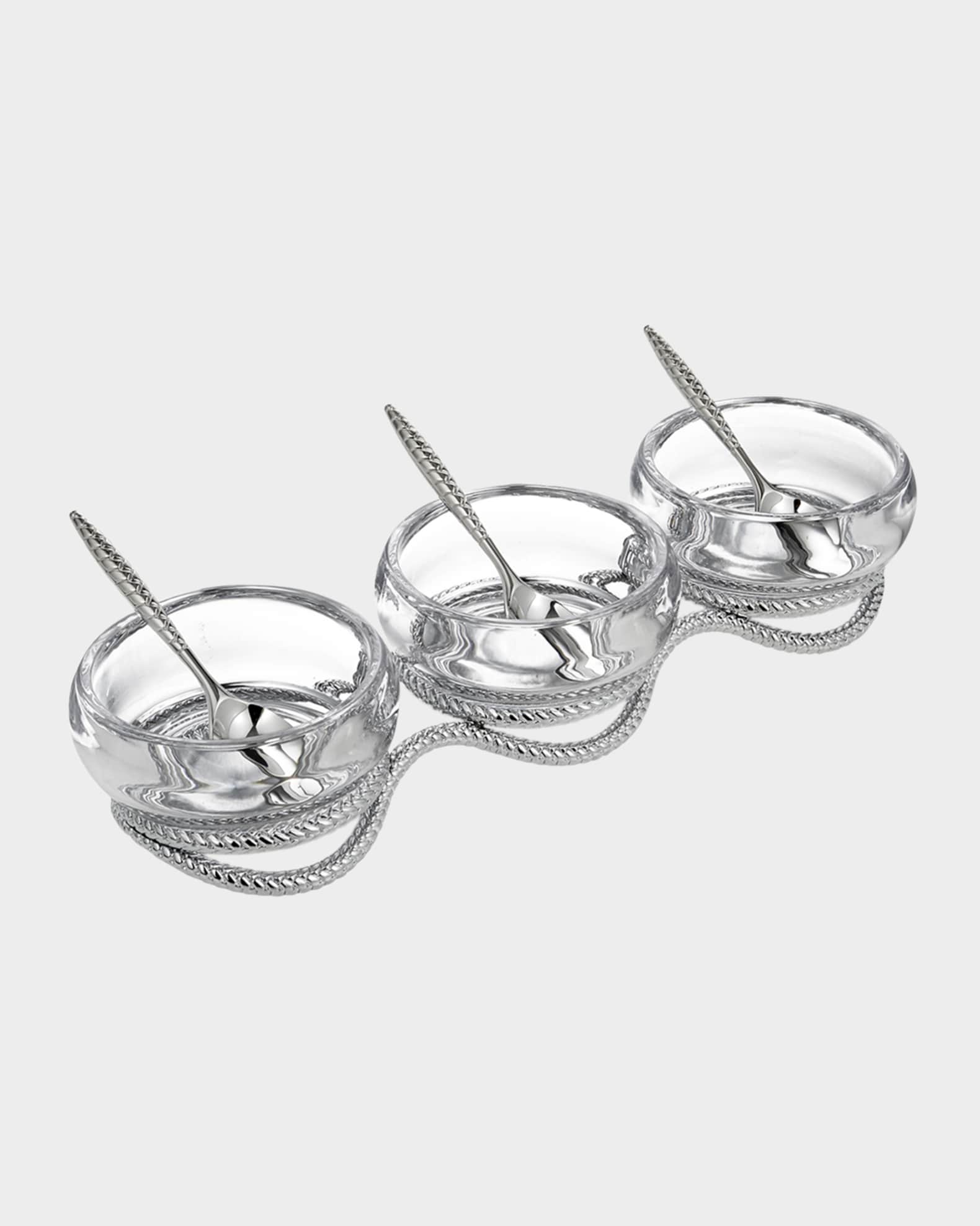 Braid Triple Condiment Set with Spoons 0