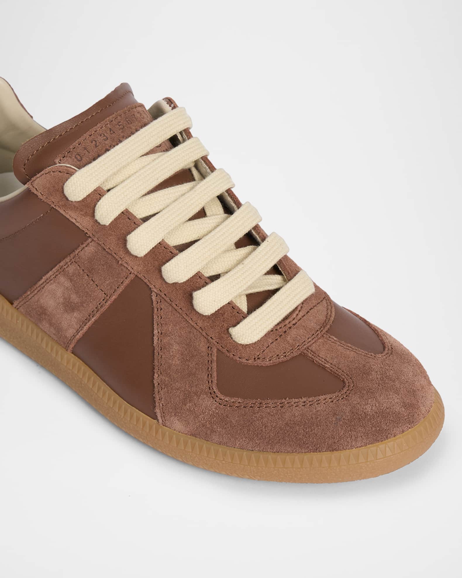 Maison Margiela 【Tori】 Maison Margiela Replica Suede & Leather Sneakers | Neiman Marcus