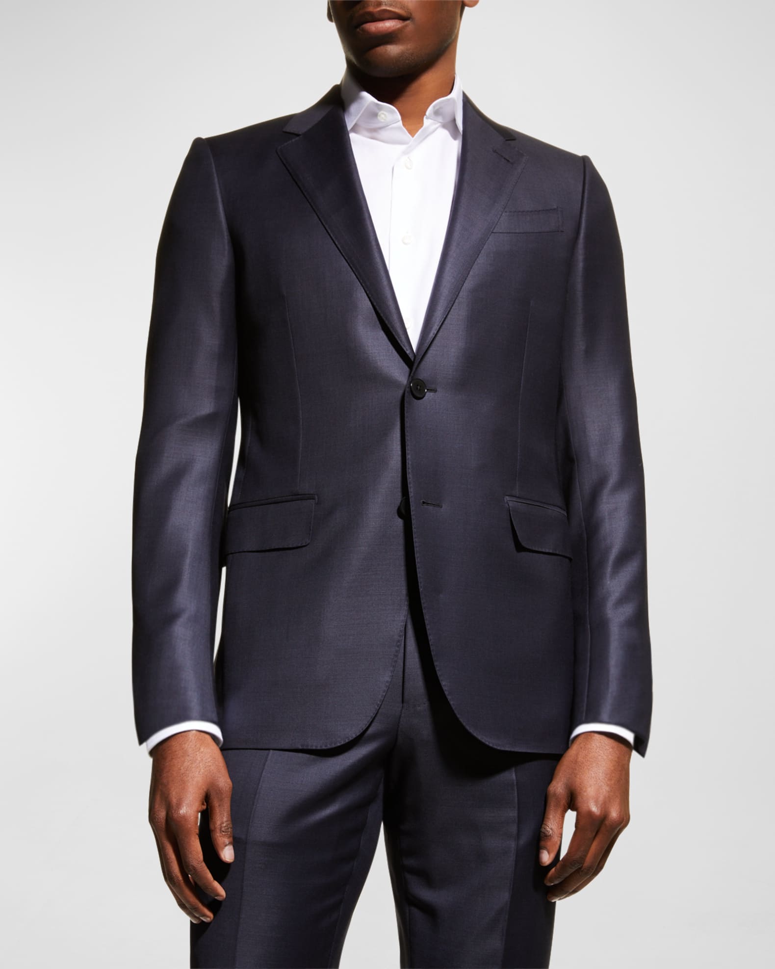 ZEGNA Men's Wool Tic-Weave Suit | Neiman Marcus