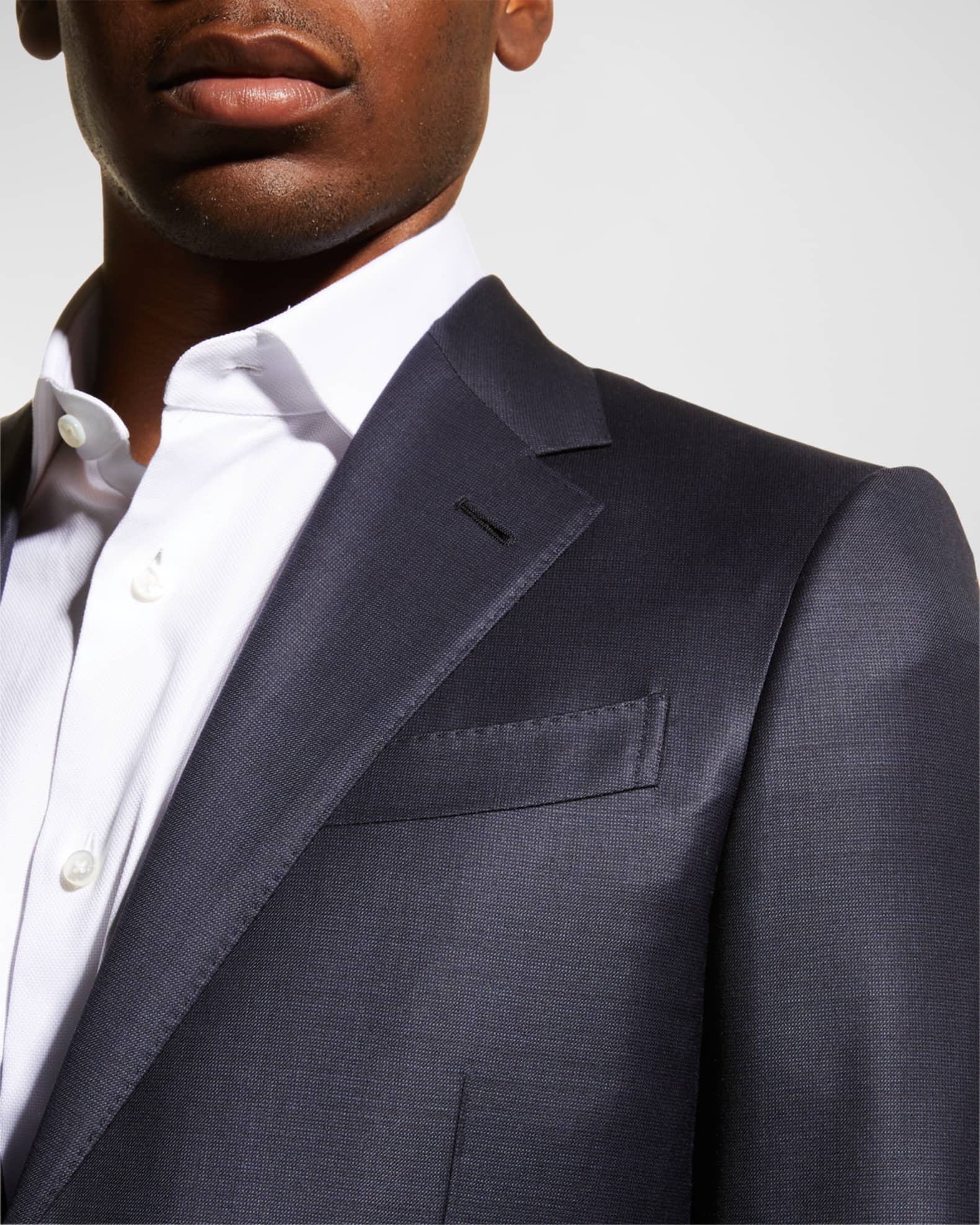 ZEGNA Men's Wool Tic-Weave Suit | Neiman Marcus