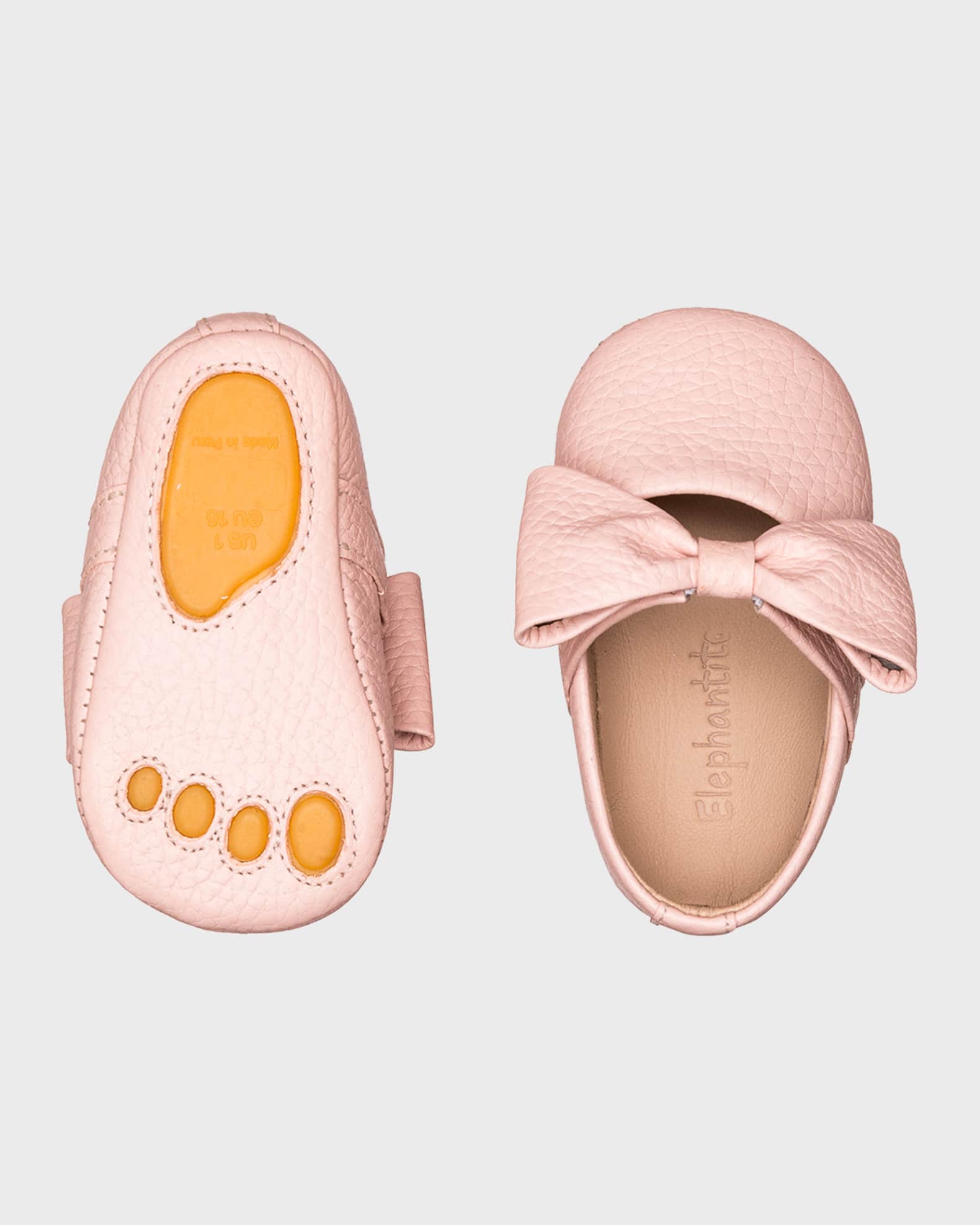 Girl's Leather Ballet Flat w/ Bow, Baby 1