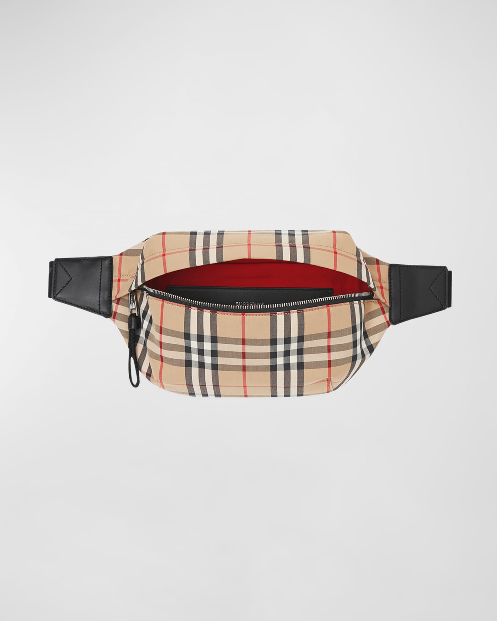 Burberry Belt Nova Check Fanny Pack Waist Pouch 8burb610 Red Nylon