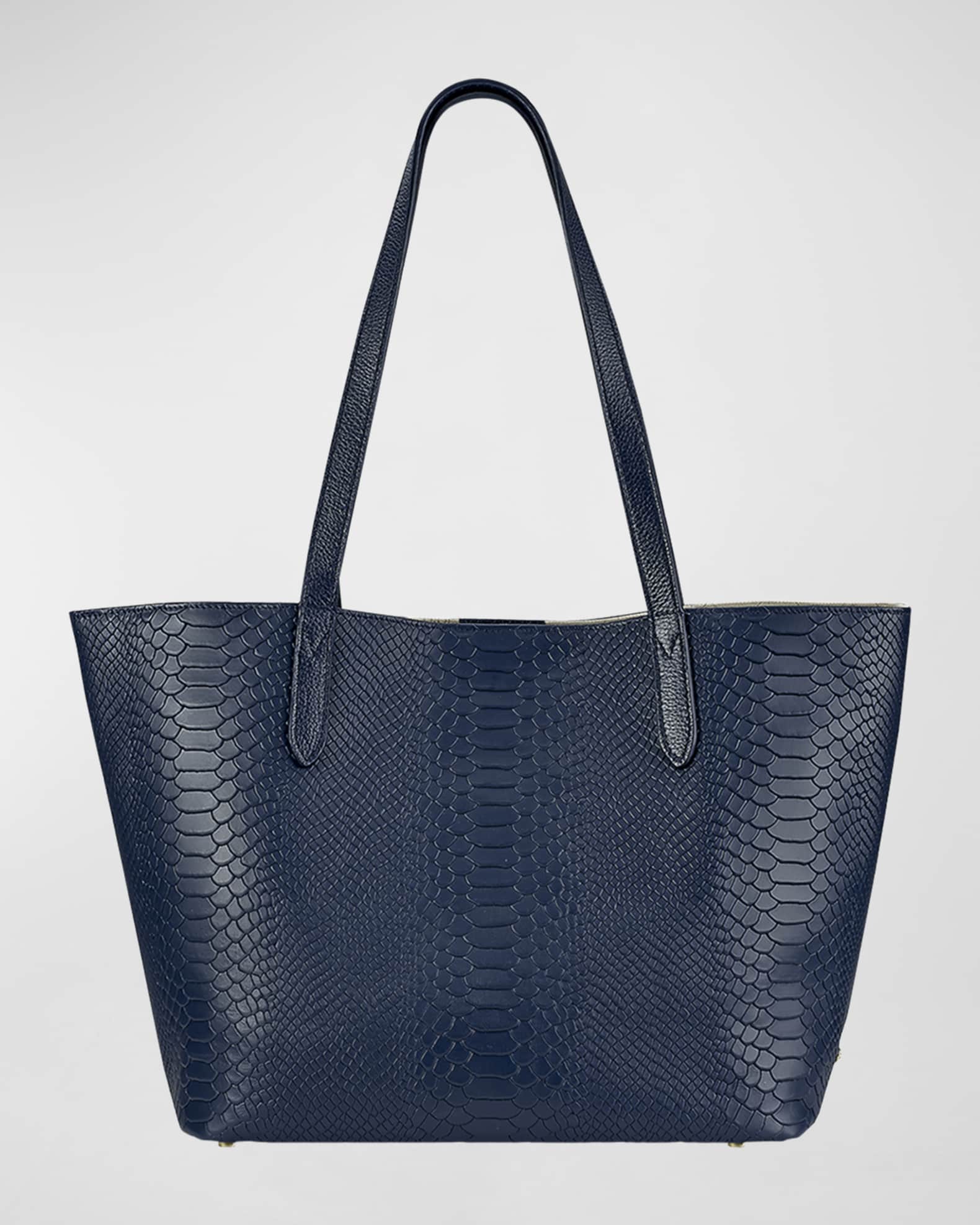 Gigi New York Teddy Python-Print Tote Bag | Neiman Marcus