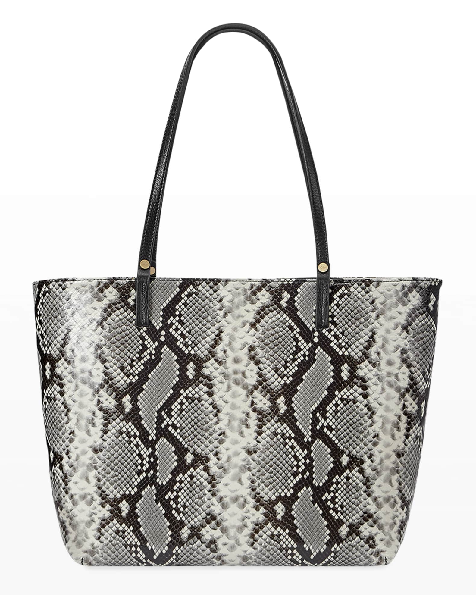 Snake print tote