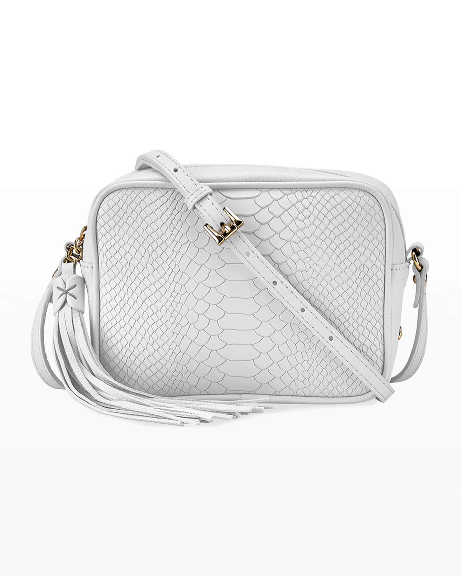 Gigi New York Madison Python-Embossed Leather Crossbody Bag | Neiman Marcus