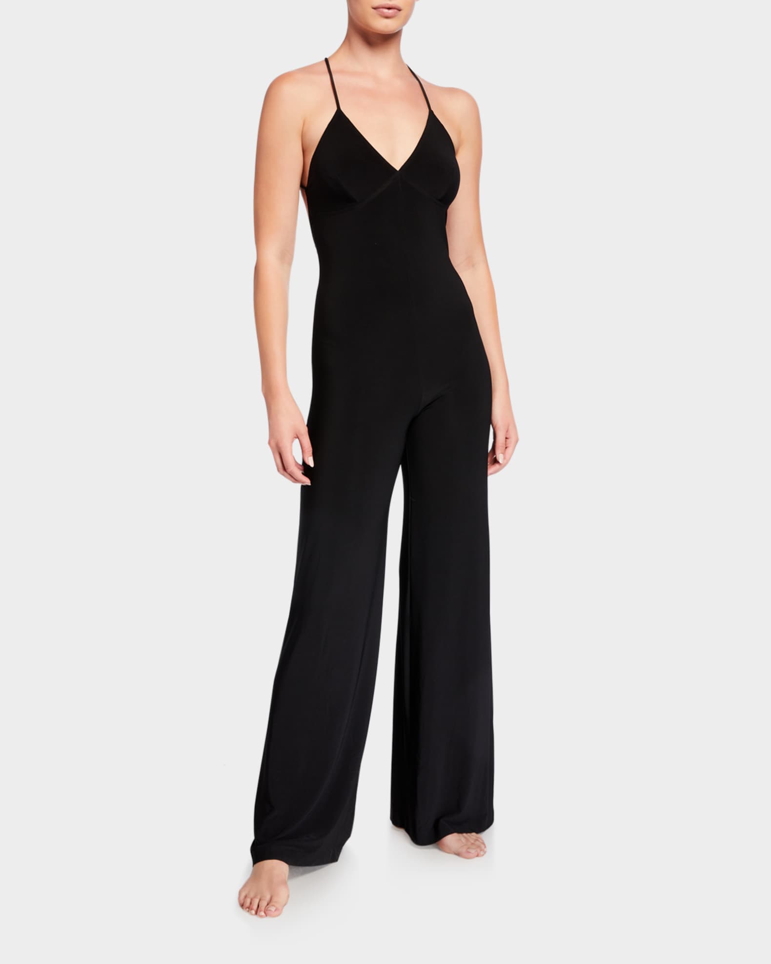 Norma Kamali Low-Back Slip Jumpsuit | Neiman Marcus