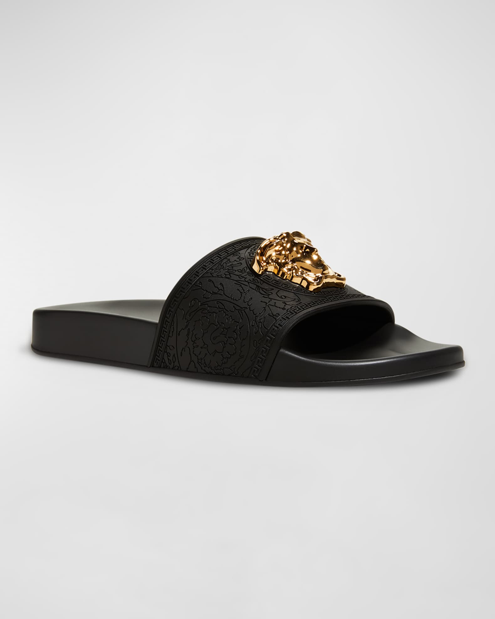 Versace Medusa Rubber Pool Slides | Neiman Marcus