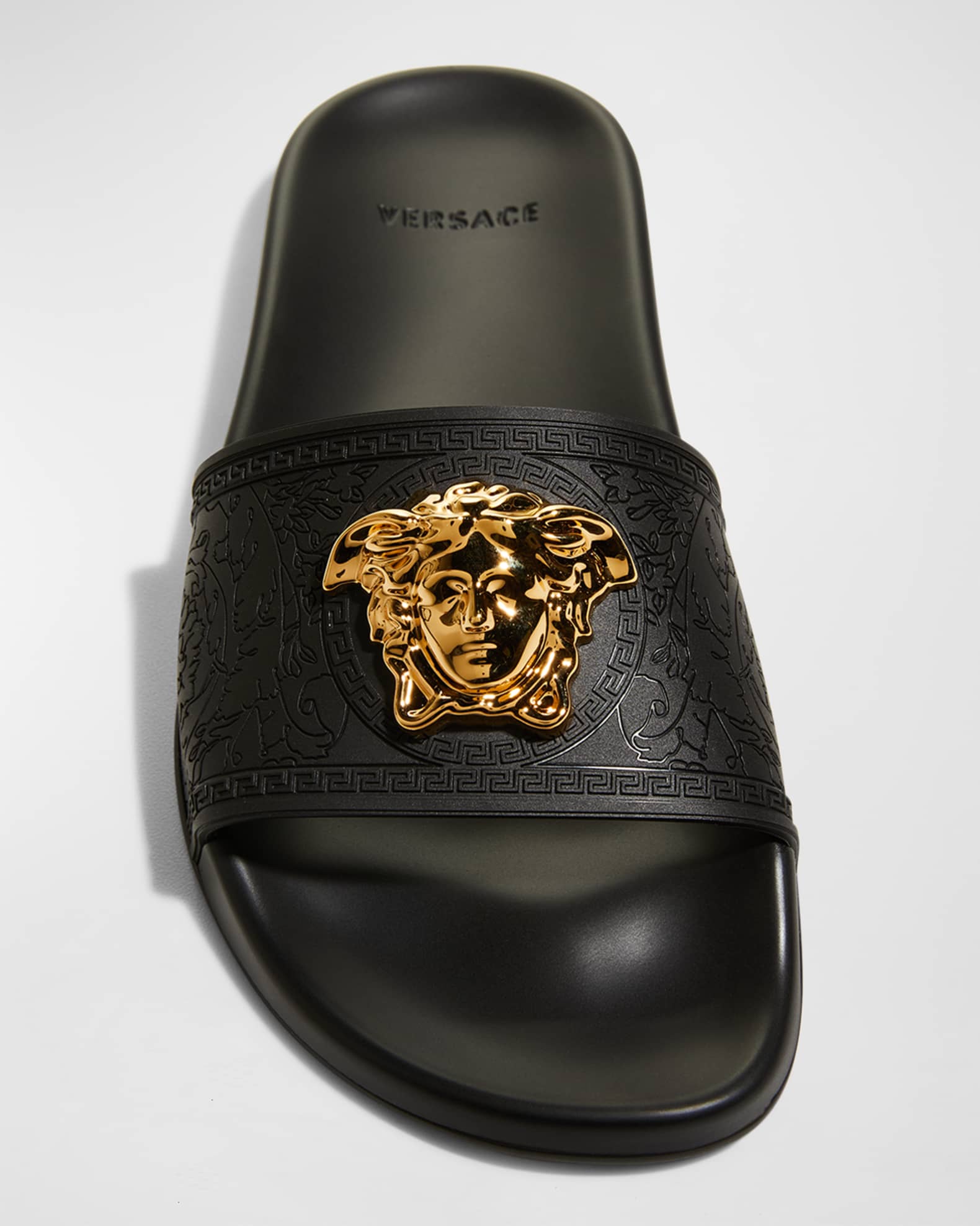 Versace Medusa Rubber Pool Slides | Neiman Marcus