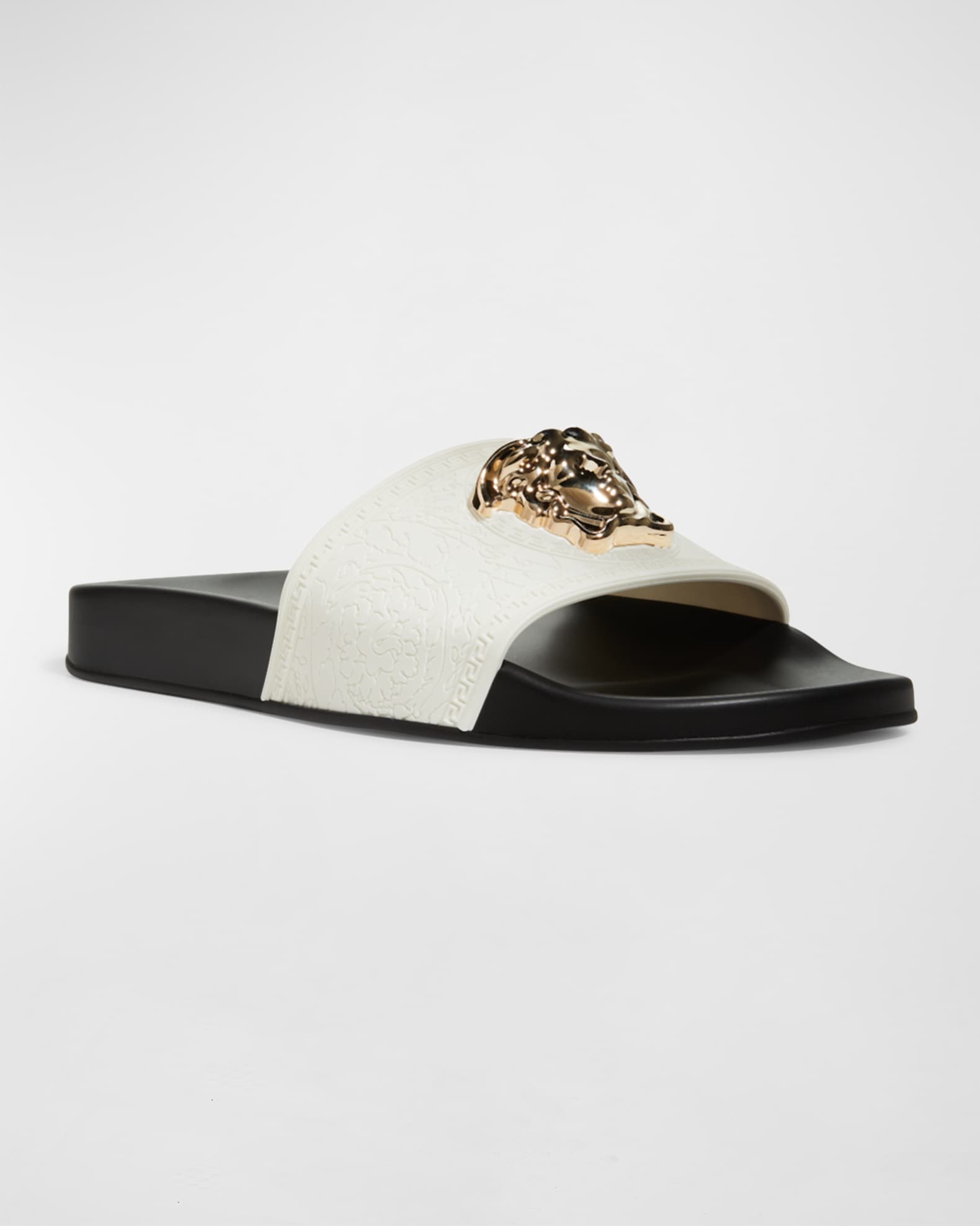 Versace Medusa Rubber Pool Slides Neiman Marcus