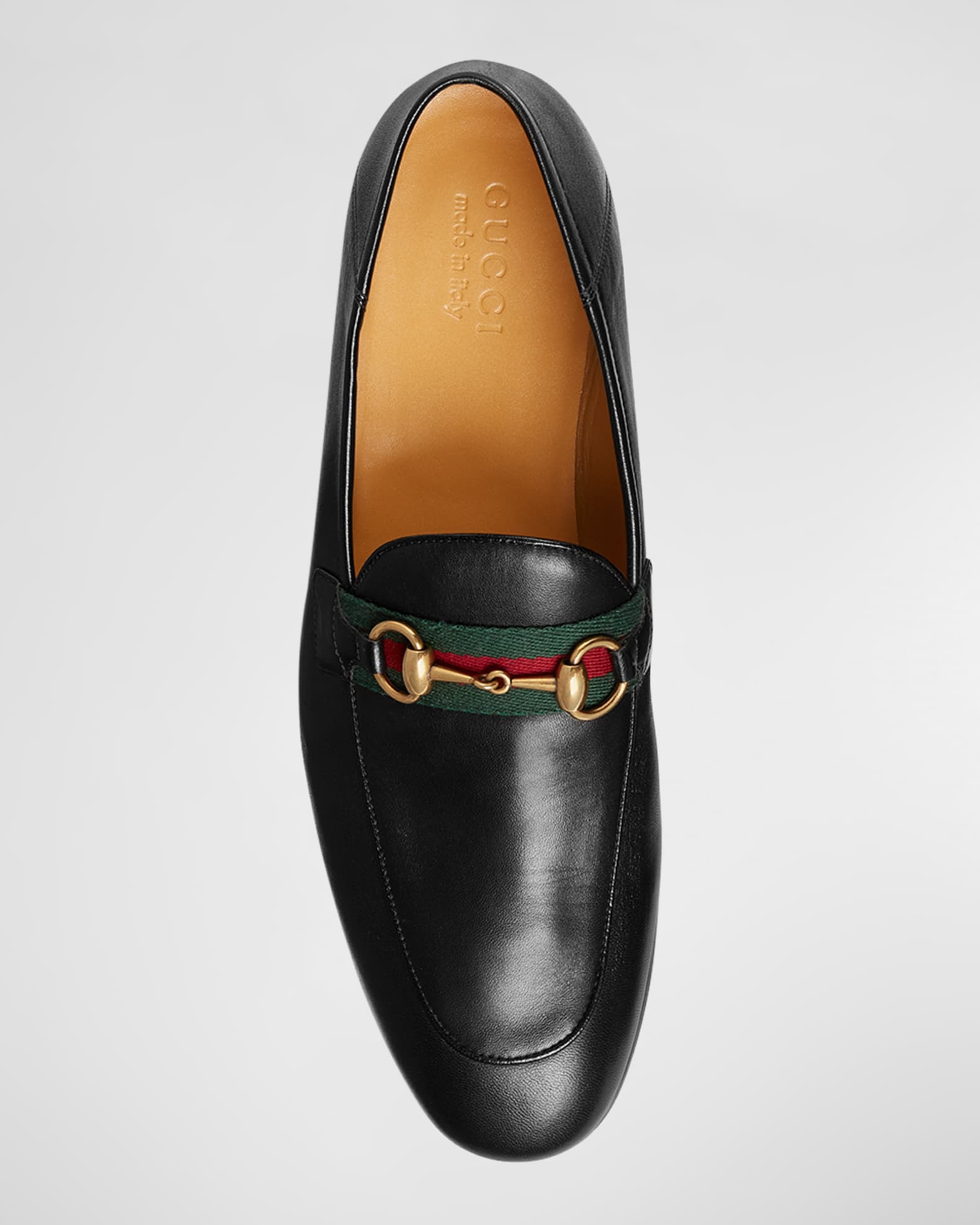 Gucci Men's Brixton Web Leather Loafers | Neiman Marcus